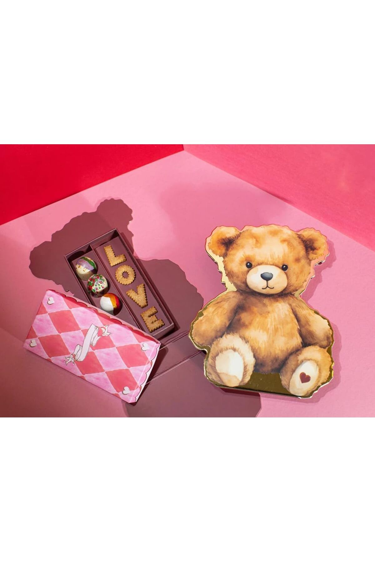STOREMAX nffashopm Bear Figürlü, 3 boyutlu, Özel Tasarım Baskılı Karton Kutu, Hediye Ambalajı (2adet)