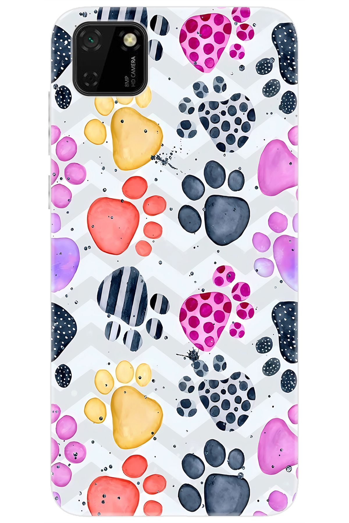 Ceppare Huawei Y5P (DRA-LX9) Uyumlu Kılıf Desen Baskılı Silikon Renkli Patiler STK:670 CP-Omm6aRu