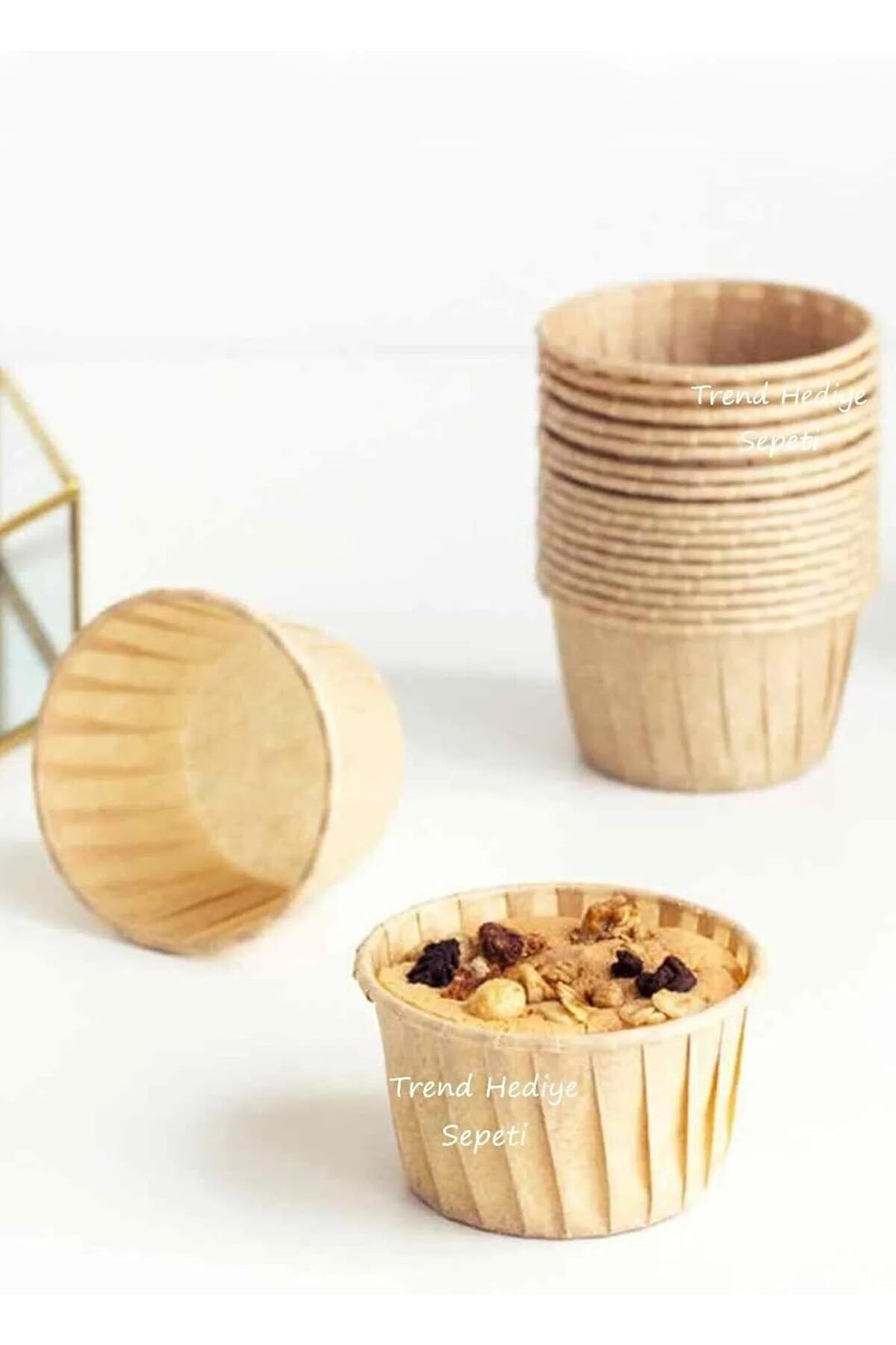 STOREMAX nffashopm Hediye Sepeti Kraft Muffin Cupcake Kalıbı Kek Kapsülü 50'li storestarx 1051353