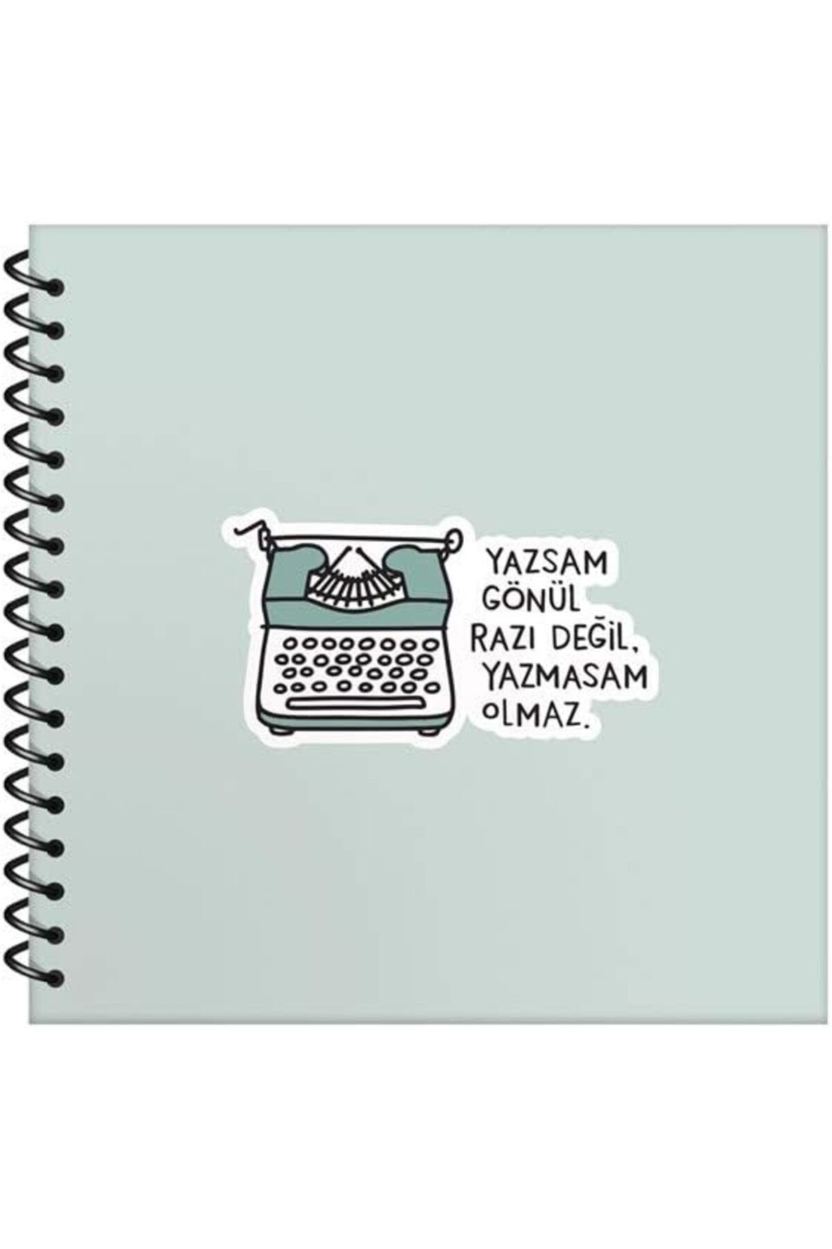STOREMAX nffashopm Şeyler 50 Yaprak Çizgili Sert Kapak Stickerli Defter, Yazsan Gönül Razı Değil Yazmas