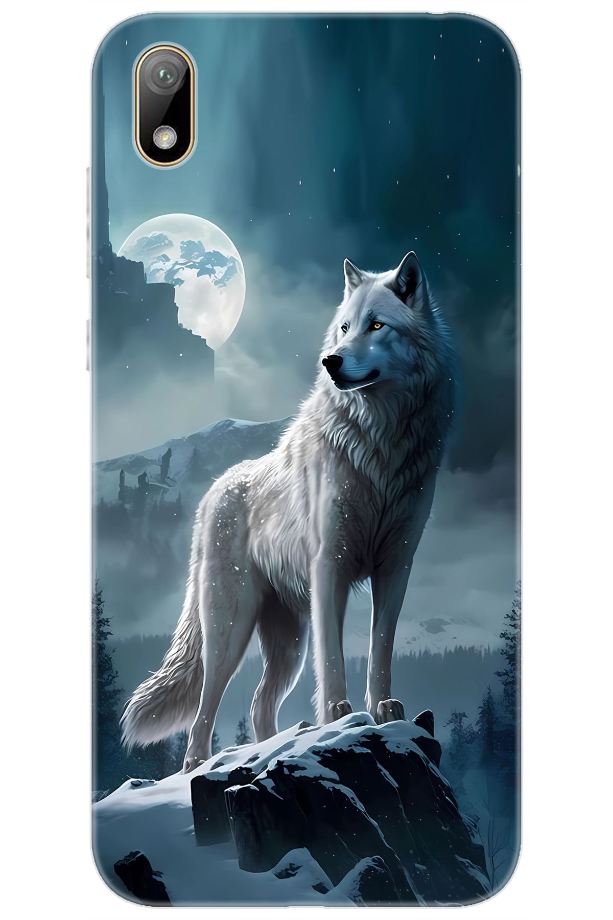 Ceppare Huawei Y5 2019 (AMN-LX2/LX9) Uyumlu Kılıf Desen Baskılı Silikon Kurt STK:683 CP-LaAnqsg