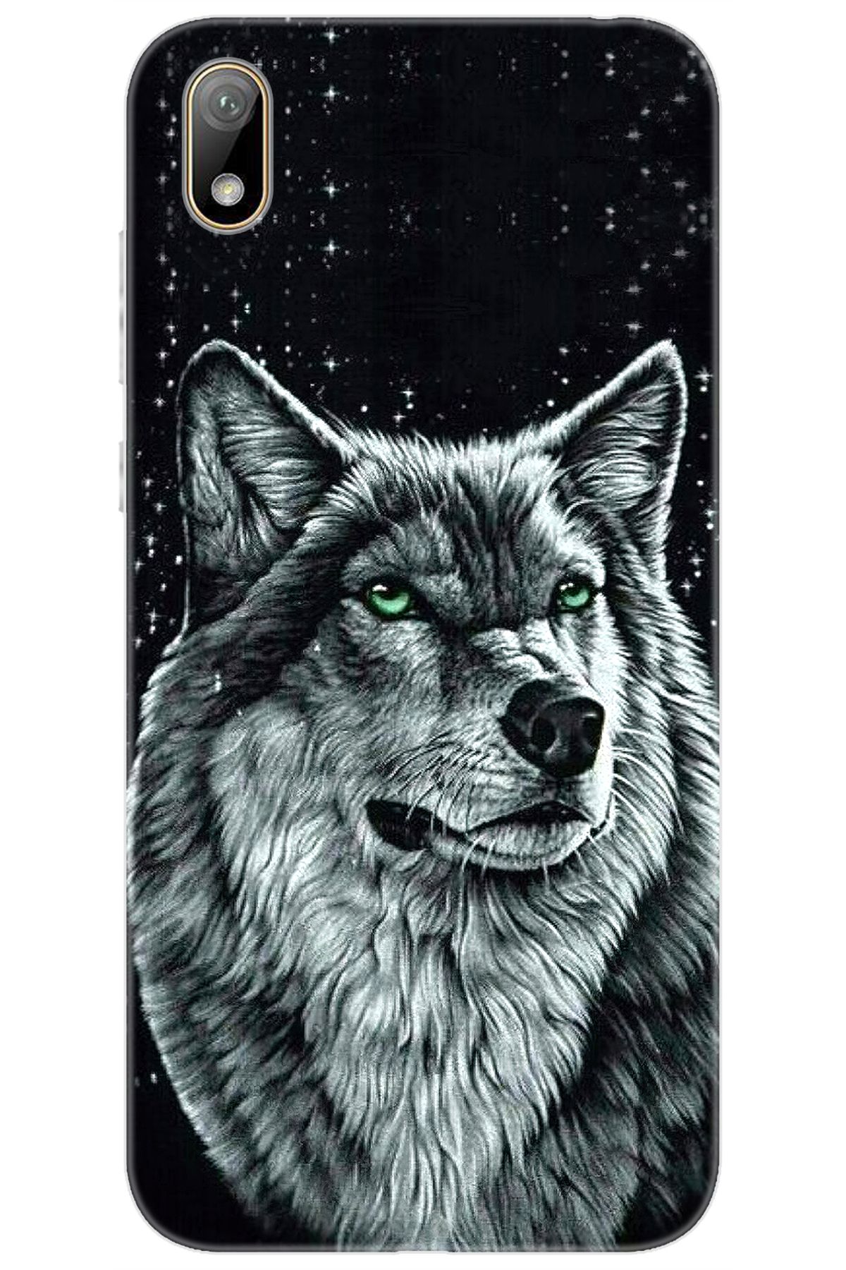 Ceppare Huawei Y5 2019 (AMN-LX2/LX9) Uyumlu Kılıf Desen Baskılı Silikon Kurt Baskılı STK:488 CP-Xn4Z7qB