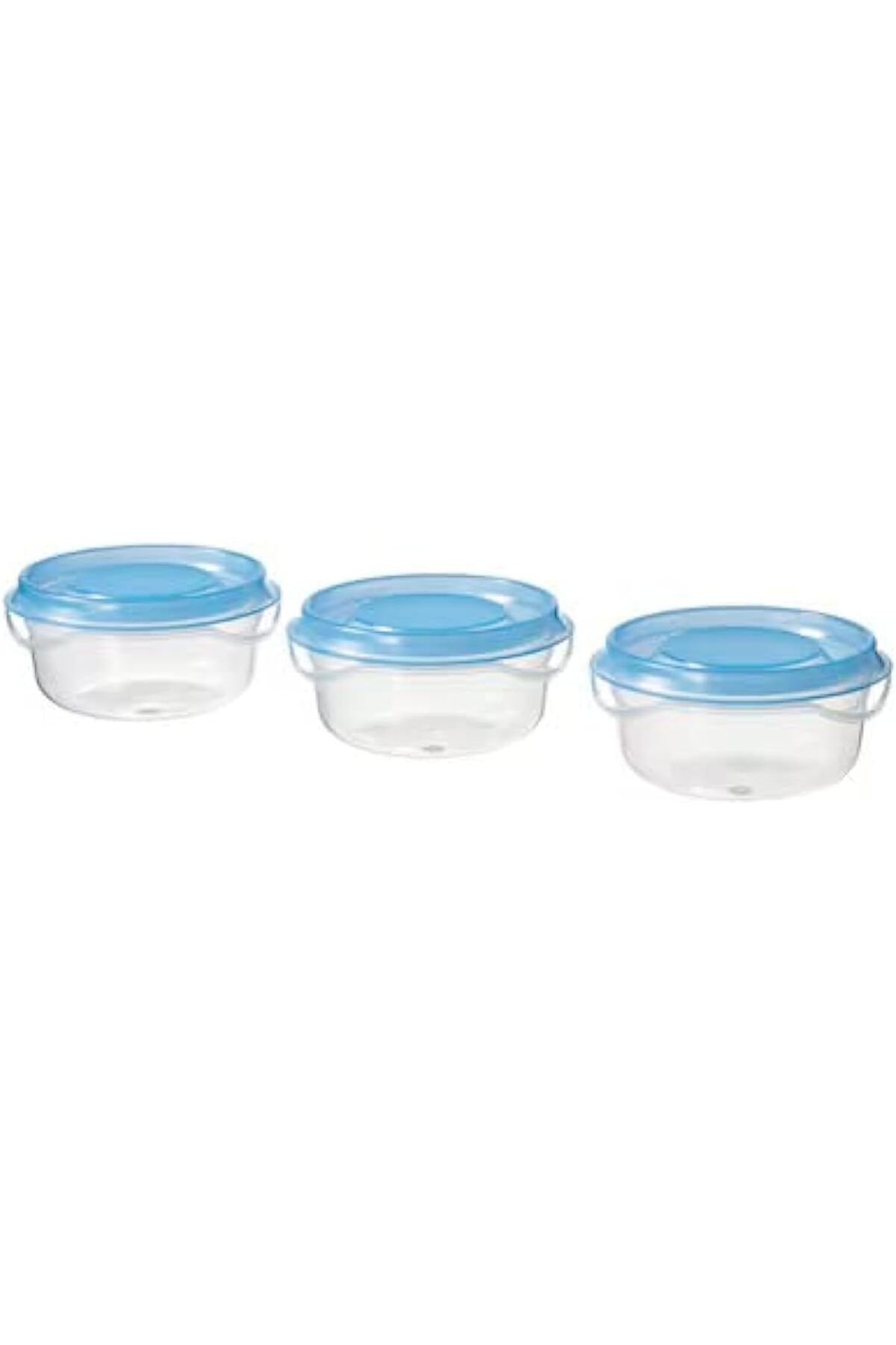 STOREMAX daiviolastore PRUTA Gıda Kabı, Şeffaf/Mavi, 70 ml, 3 Adet DLStore 990396