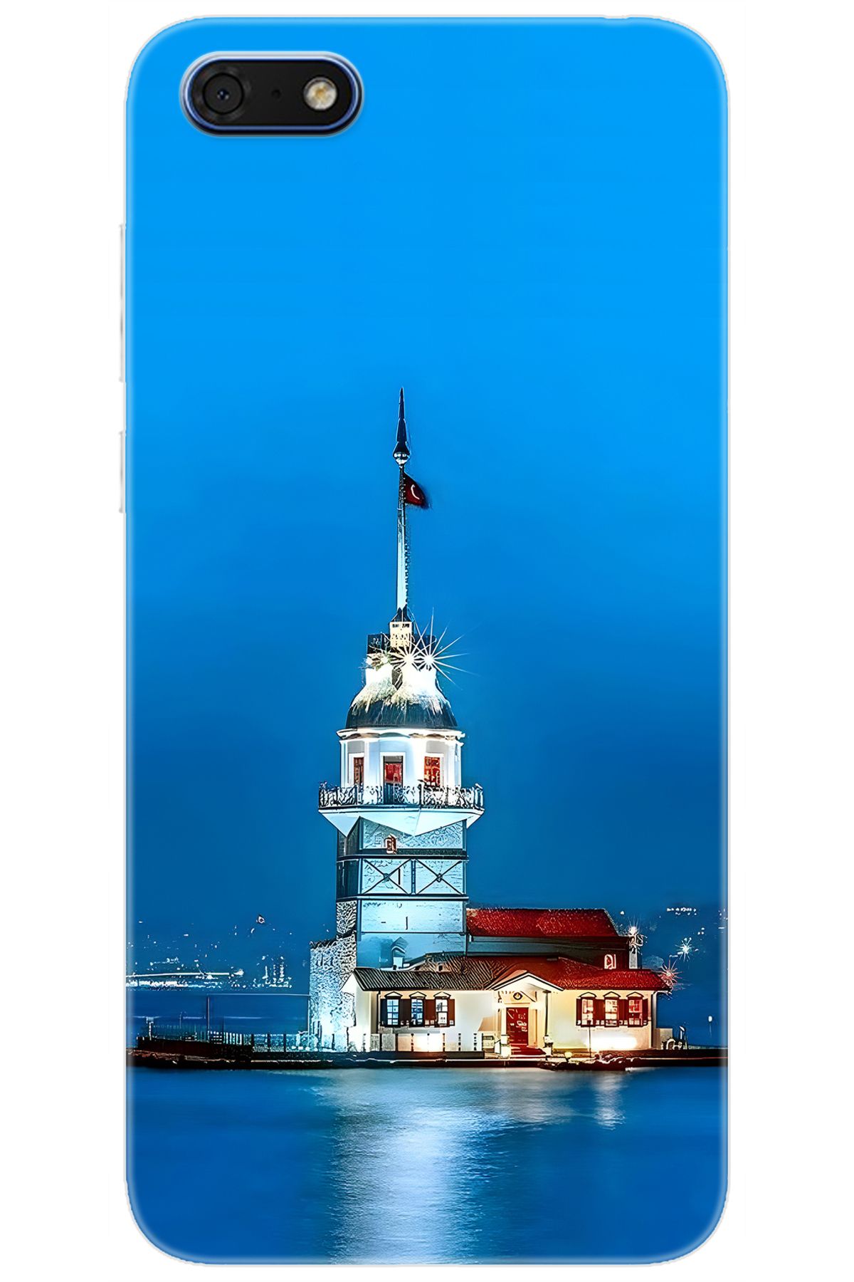 Ceppare Huawei Y5 2018 (DRA-L21) Uyumlu Kılıf Desen Baskılı Silikon Kız Kulesi STK:617 CP-y7bszVa