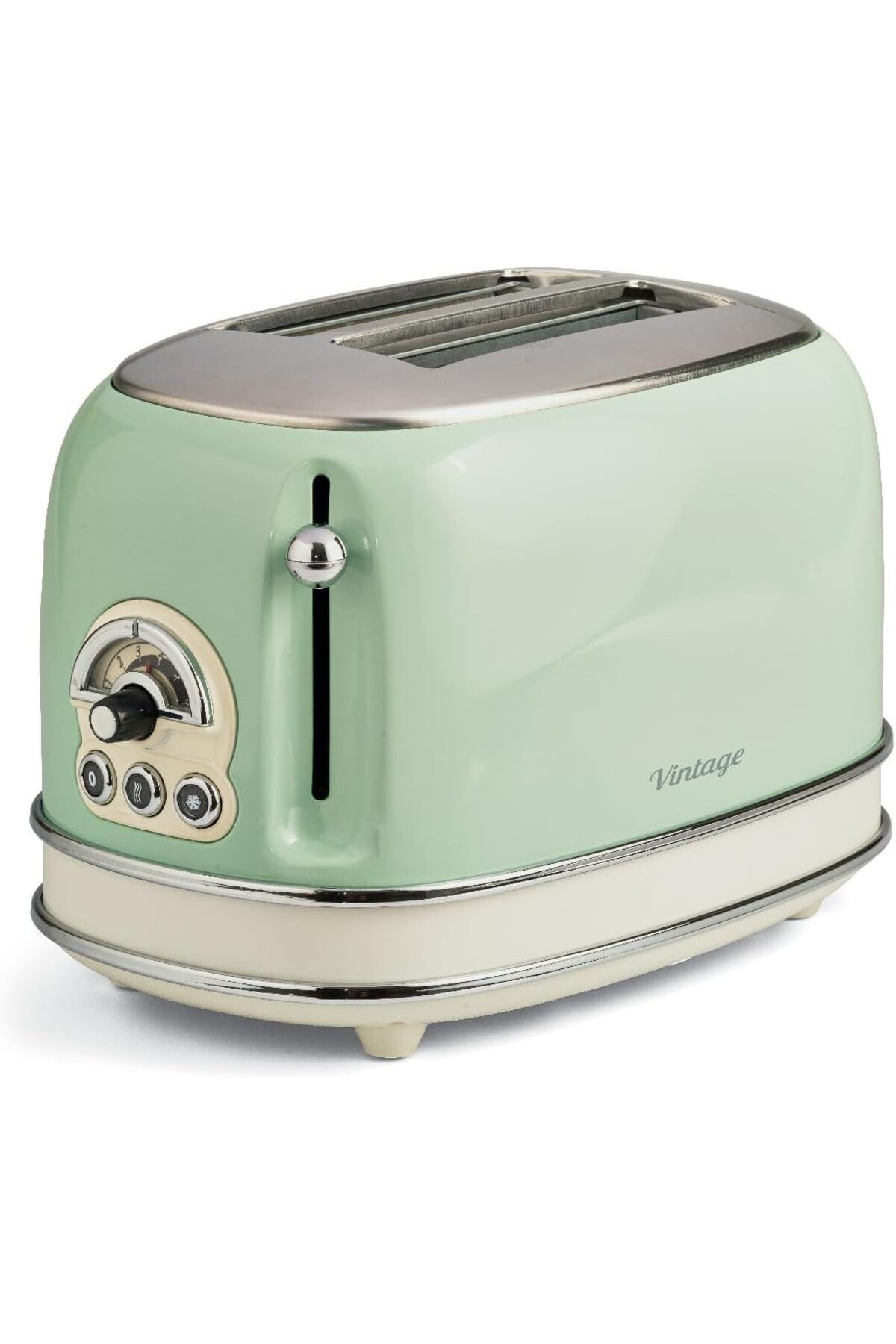 STOREMAX nffashopm Vintage 155, 2 dilimli ekmek kızartma makinesi, 6 tost kademeli, otomatik boşaltma, buz