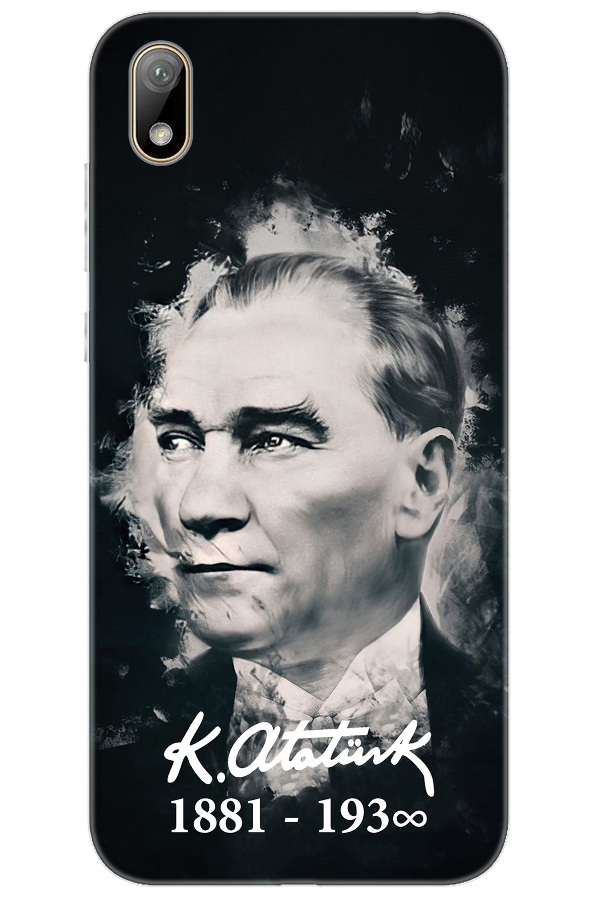 Ceppare Huawei Y5 2019 (AMN-LX2/LX9) Uyumlu Kılıf Desenli Silikon Mustafa Kemal Atatürk STK:388 CP-zUWhO64