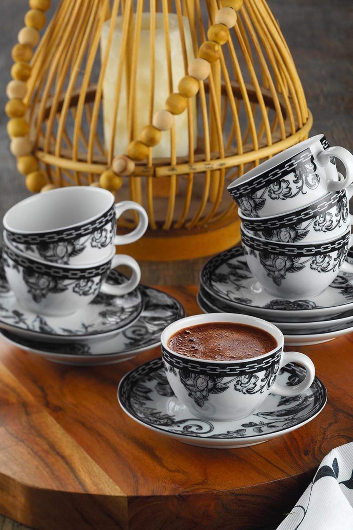 STOREMAX nffashopm Porselen Zeugma Kahve Fincan Takımı Siyah 939012, 93 ml storestarx 1051353
