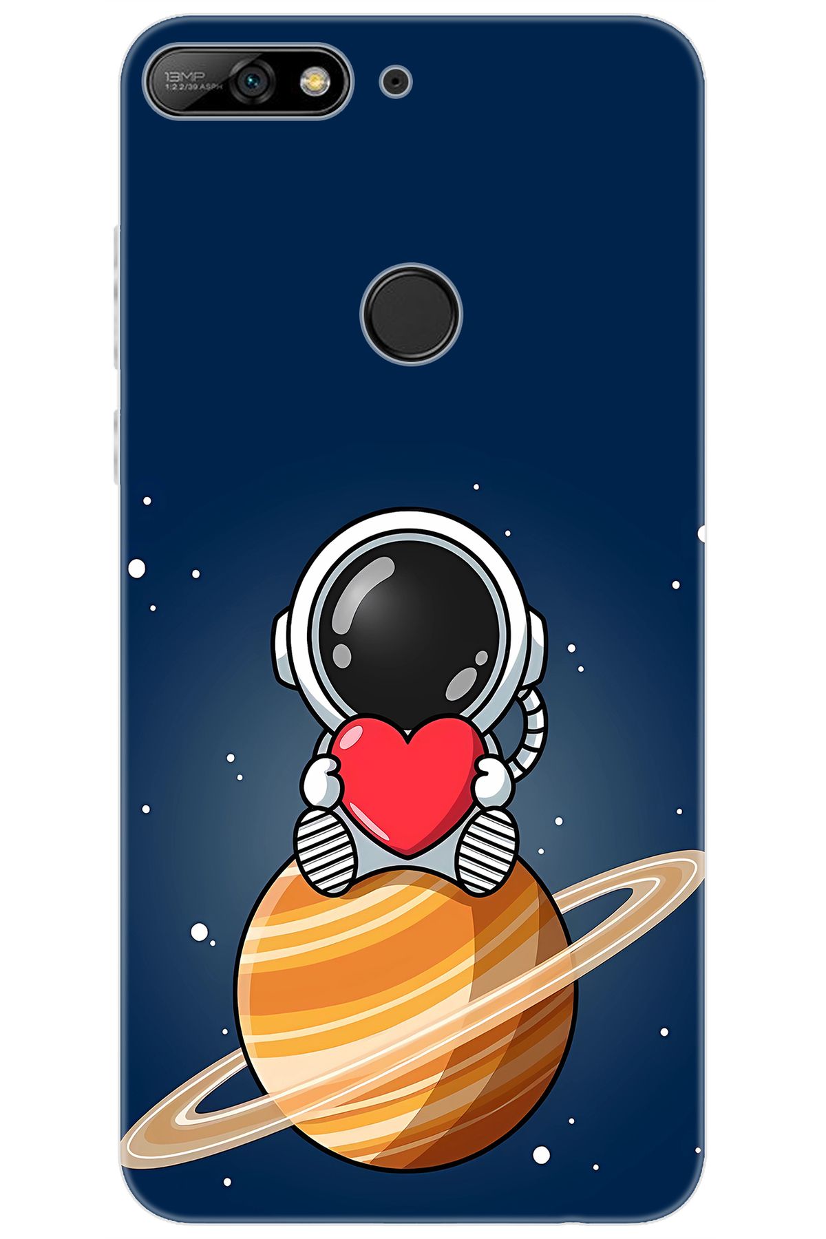 Ceppare Huawei Y7 Prime 2018 (LDN-L21) Uyumlu Kılıf Desen Baskı Silikon Astronot STK:697 CP-CFs9glV