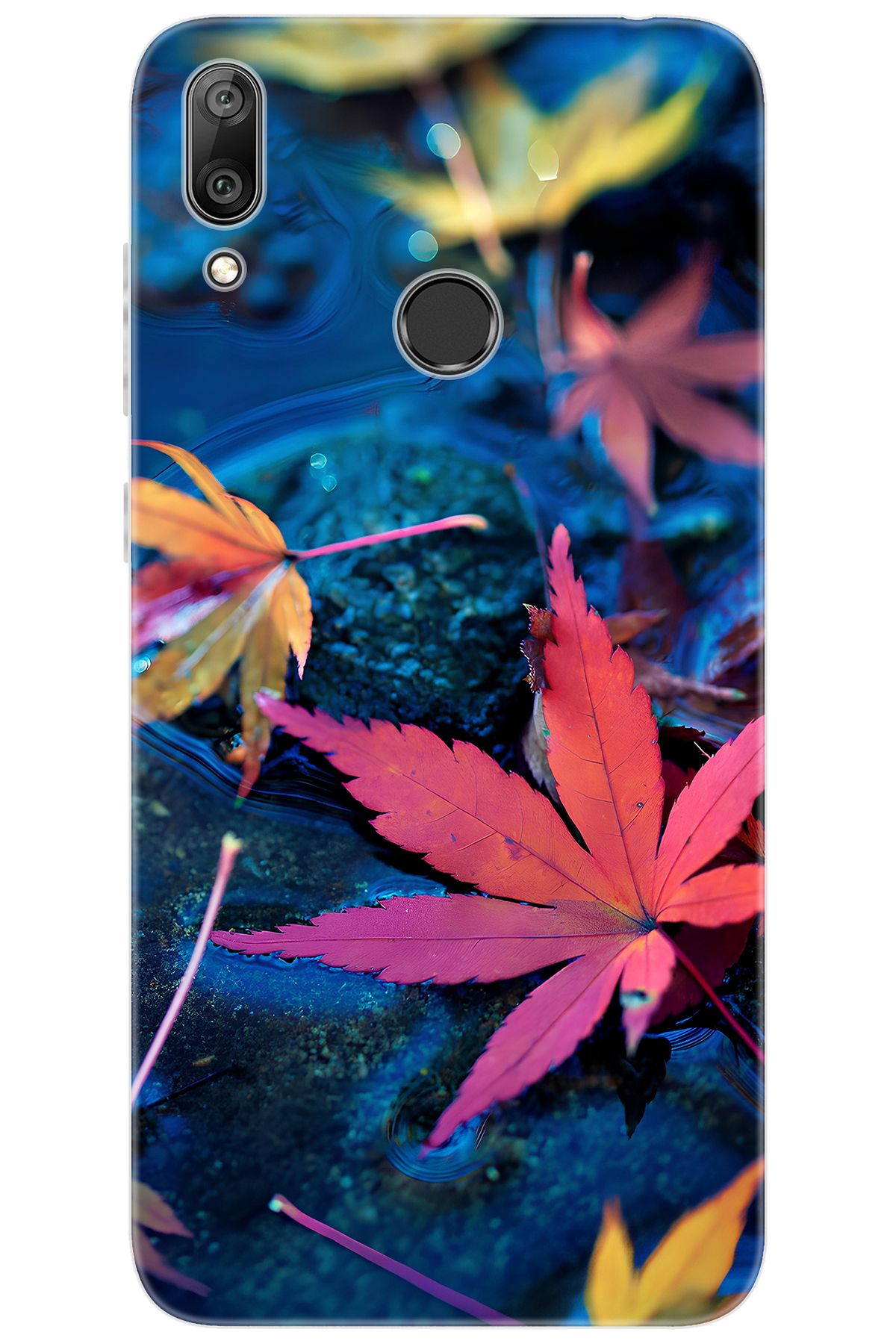 Ceppare Huawei Y7 Prime 2019 (DUB-LX3) Uyumlu Kılıf Desen Baskı Silikon Yapraklar STK:702 CP-RG6gNJV