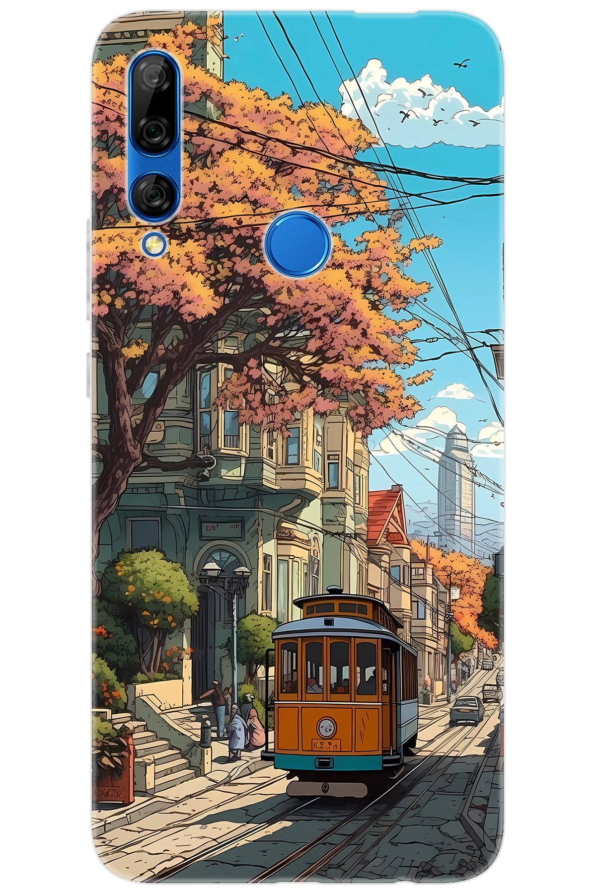 Ceppare Huawei Y9 Prime 2019 (STK-L21) Uyumlu Kılıf Desen Baskı Silikon Tramvay STK:645 CP-taItm0q