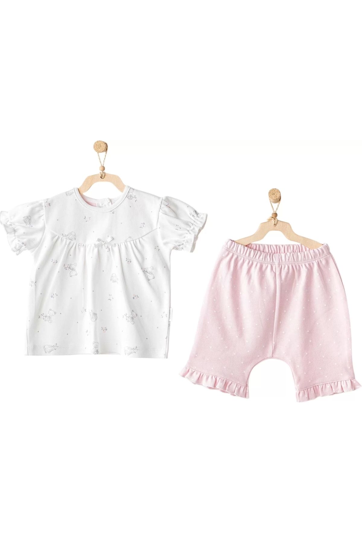 Kaplan Cuddly Bunny Bear 2'li Bebe Takım Pink