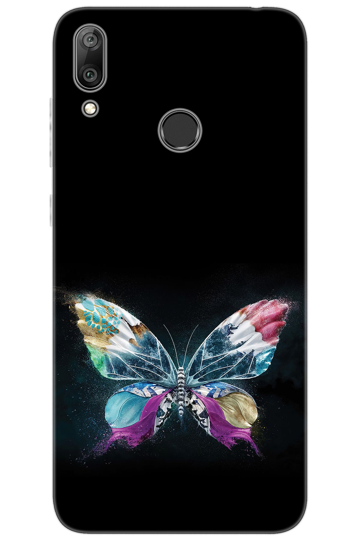 Ceppare Huawei Y7 Prime 2019 (DUB-LX3) Uyumlu Kılıf Desen Baskı Silikon Kelebek Resim STK:548 CP-2imONCr
