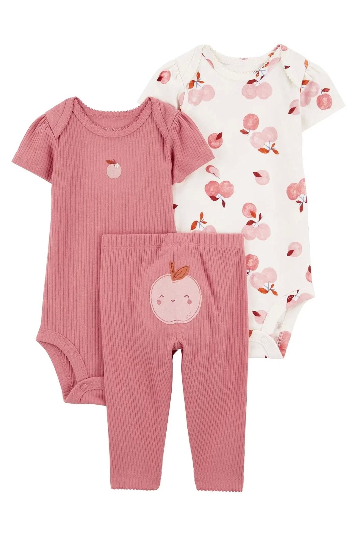 Kaplan Kız Bebek Body Pantolon Set 3'lü Paket Renkli