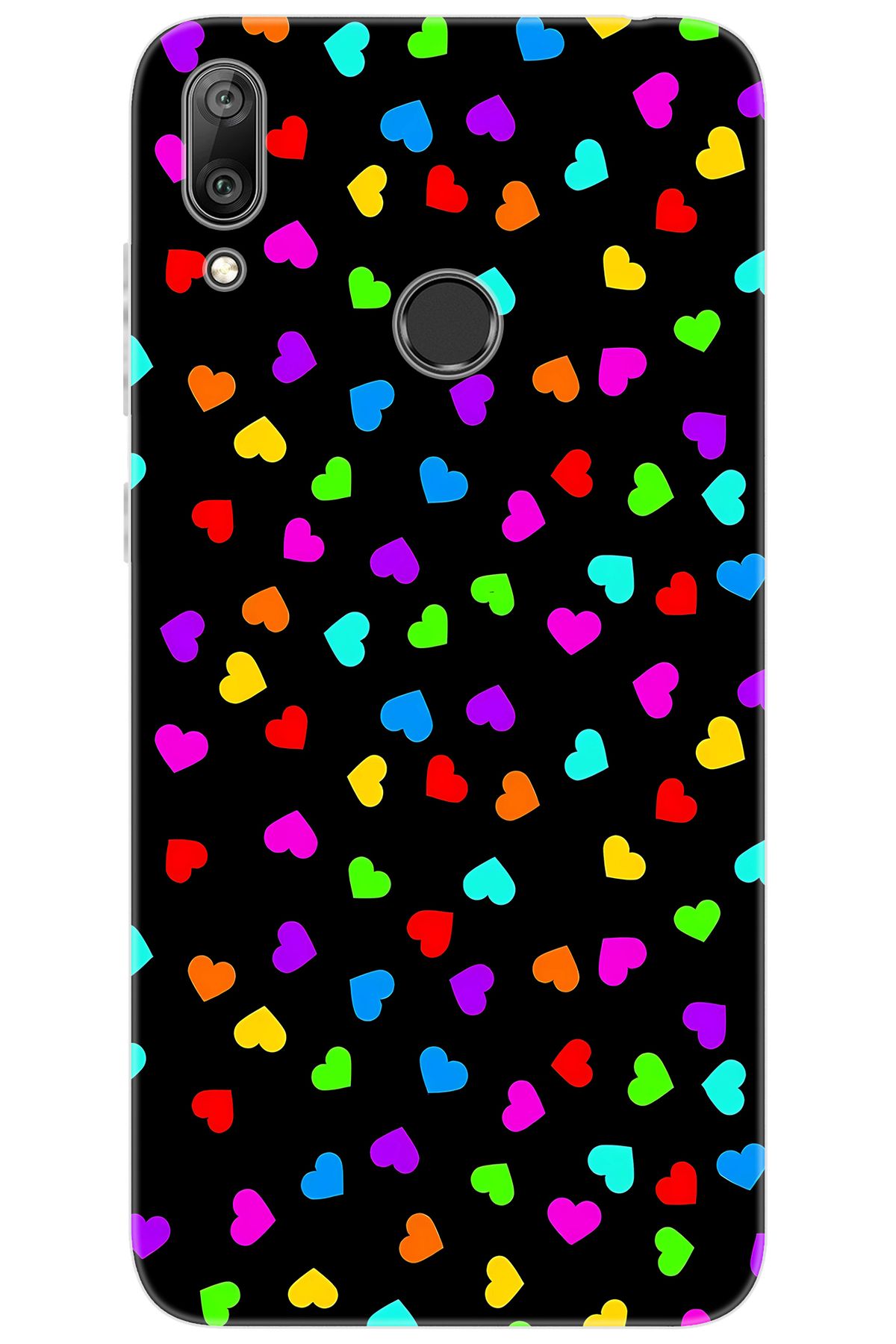 Ceppare Huawei Y7 Prime 2019 (DUB-LX3) Uyumlu Kılıf Silikon Renkli Minik Kalpler STK:1017 CP-wtKidz2