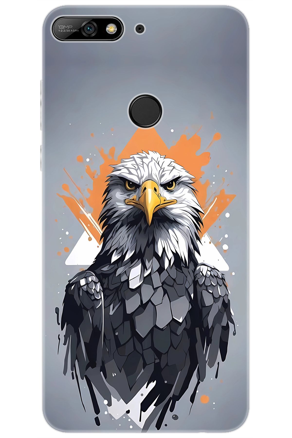 Ceppare Huawei Y7 Prime 2018 (LDN-L21) Uyumlu Kılıf Desen Baskı Silikon Kartal STK:639 CP-znwsRVJ