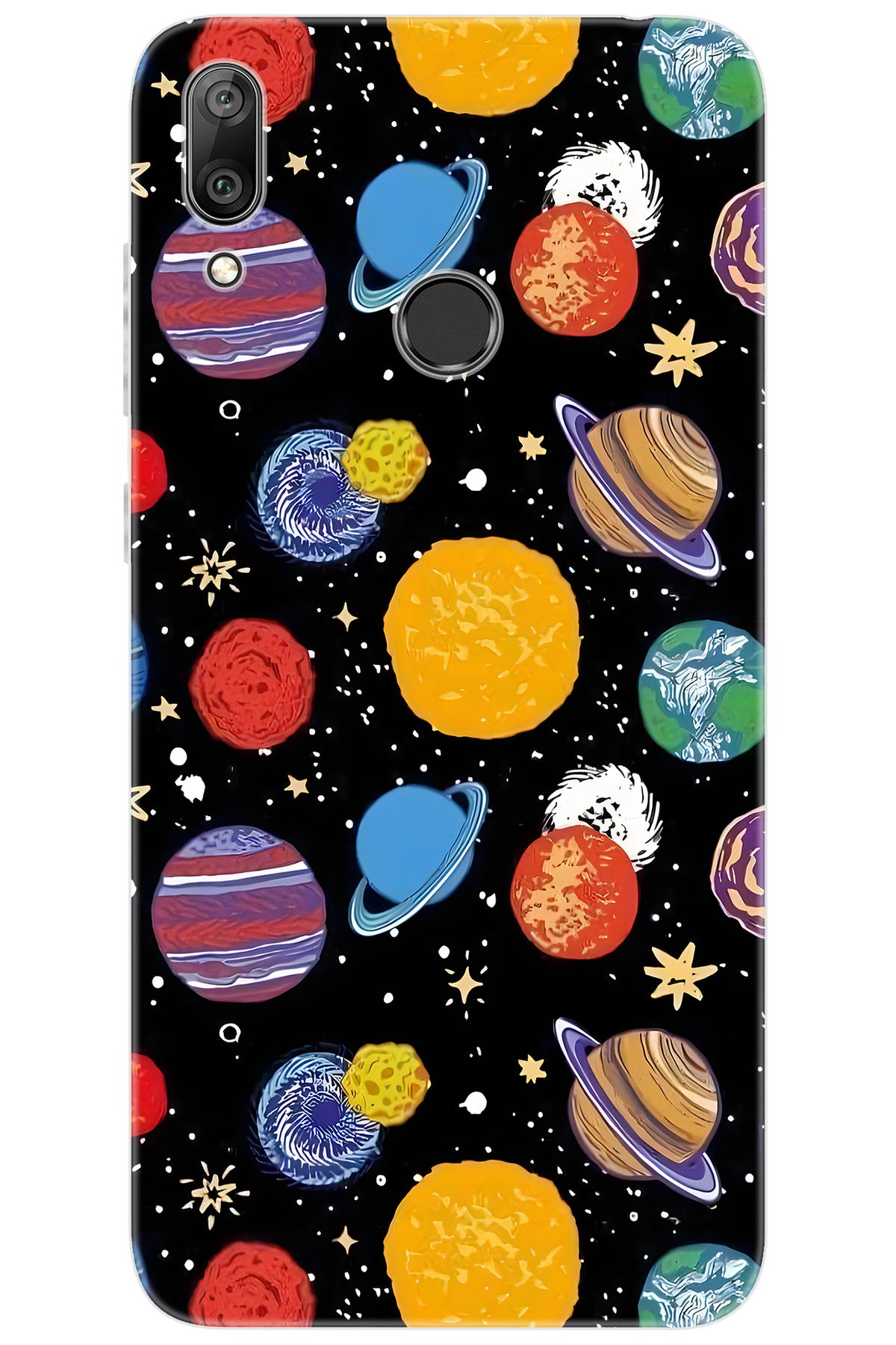 Ceppare Huawei Y7 Prime 2019 (DUB-LX3) Uyumlu Kılıf Desen Baskı Silikon Gezegenler STK:686 CP-NHvK5Yq
