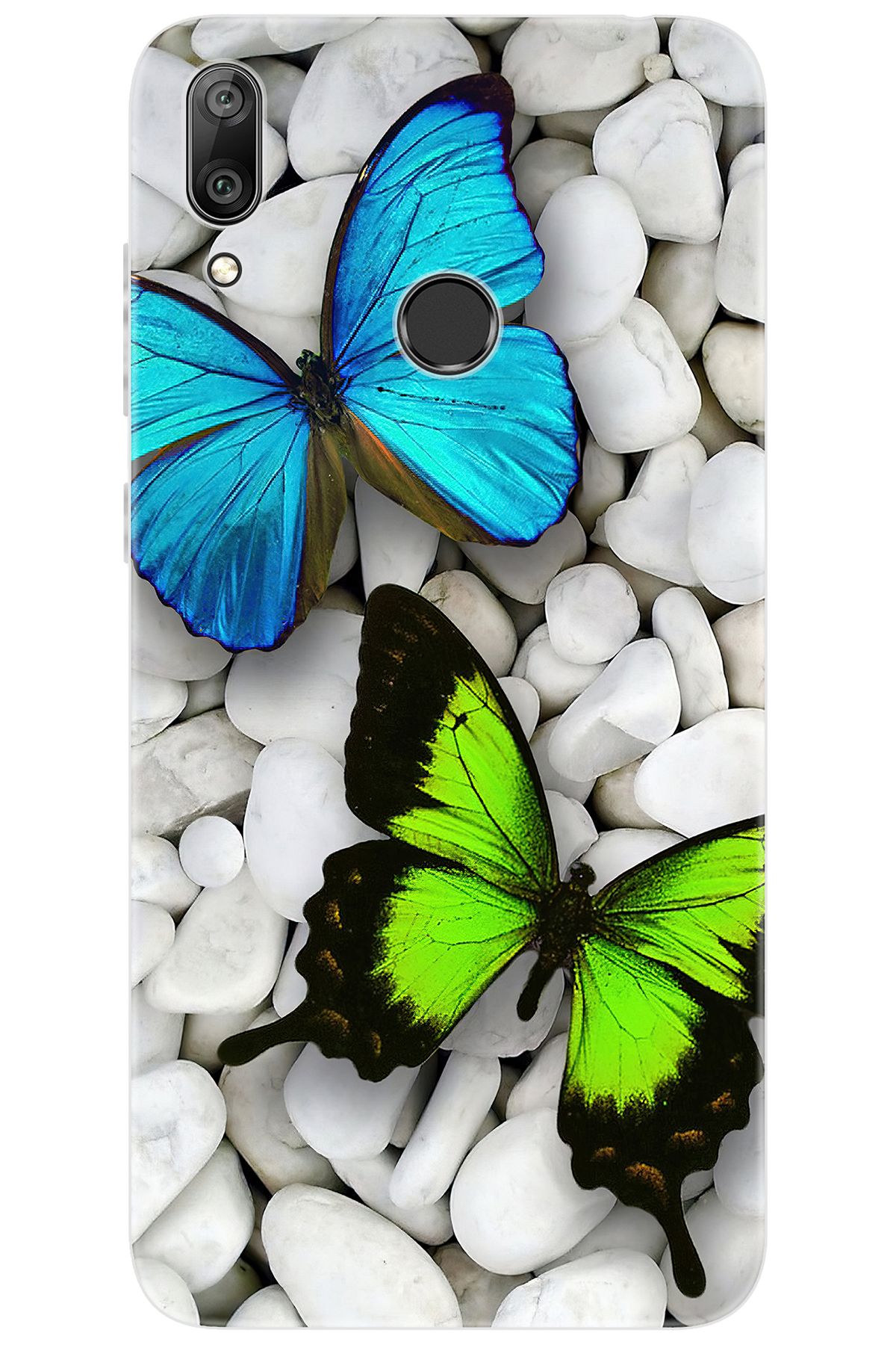 Ceppare Huawei Y7 Prime 2019 (DUB-LX3) Uyumlu Kılıf Desen Baskı Silikon Kelebekler STK:148 CP-5NqaZxq