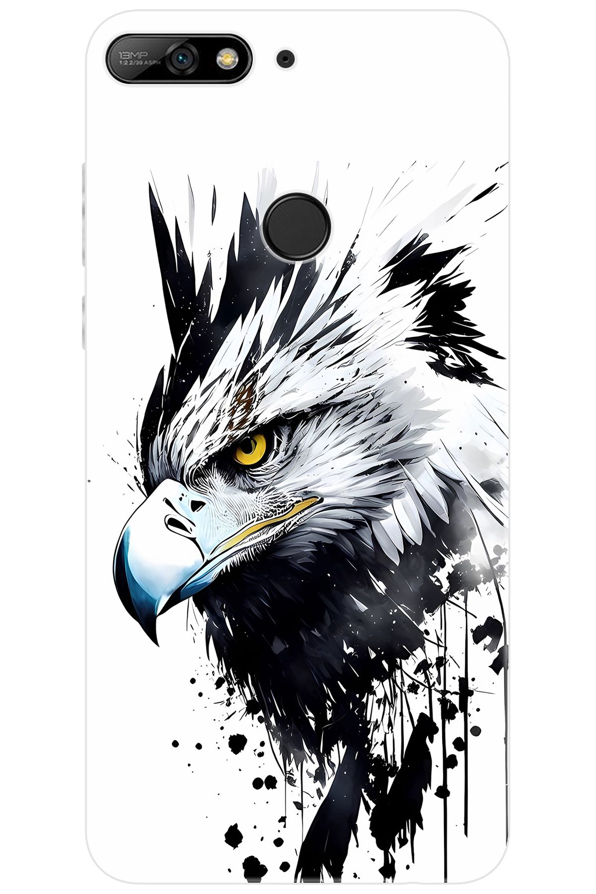 Ceppare Huawei Y7 Prime 2018 (LDN-L21) Uyumlu Kılıf Desenli Silikon Kartal Serisi STK:1008 CP-LJo5BdP