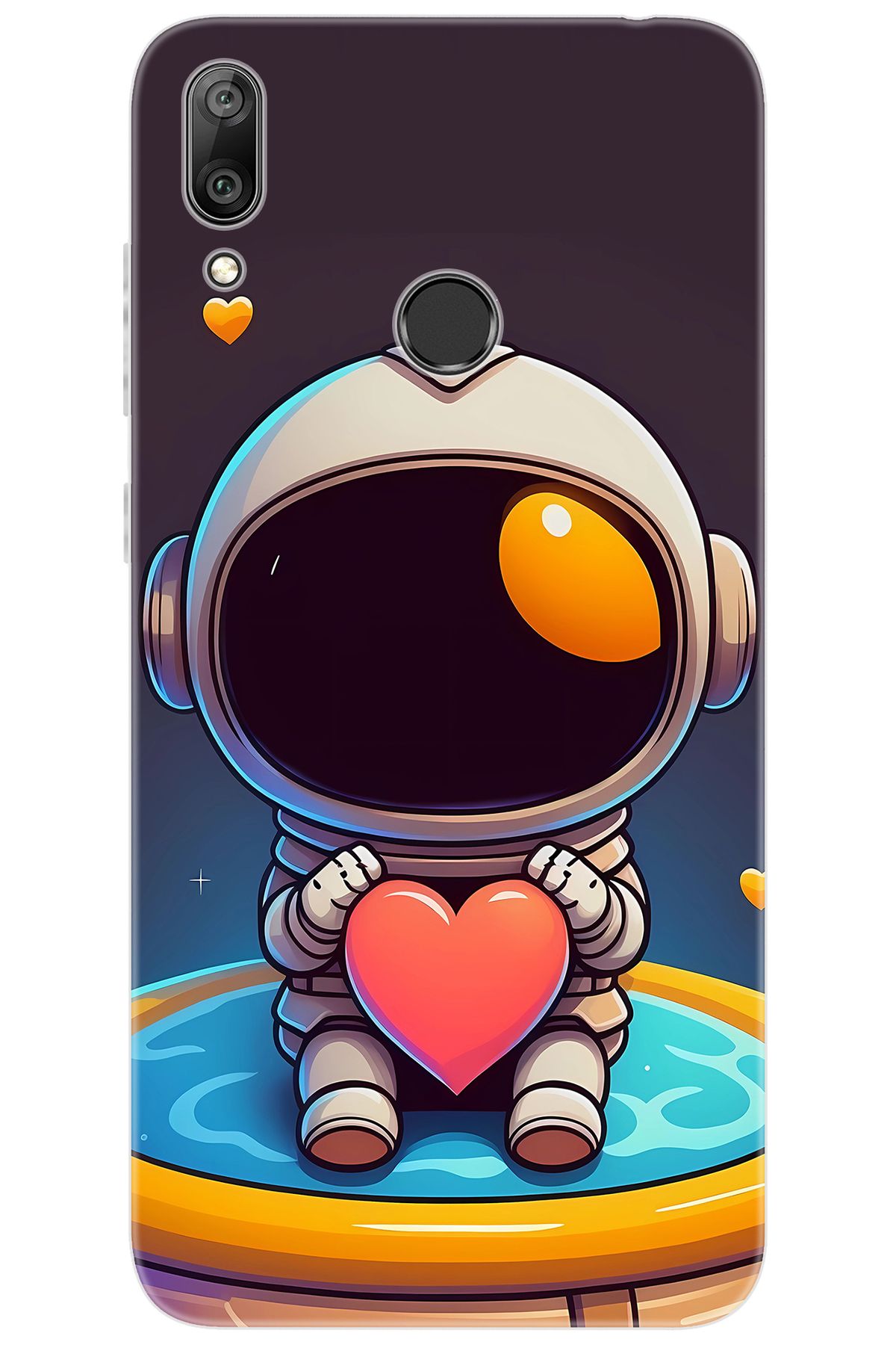 Ceppare Huawei Y7 Prime 2019 (DUB-LX3) Uyumlu Kılıf Desenli Silikon Sevimli Astronot STK:659 CP-W007Rhz