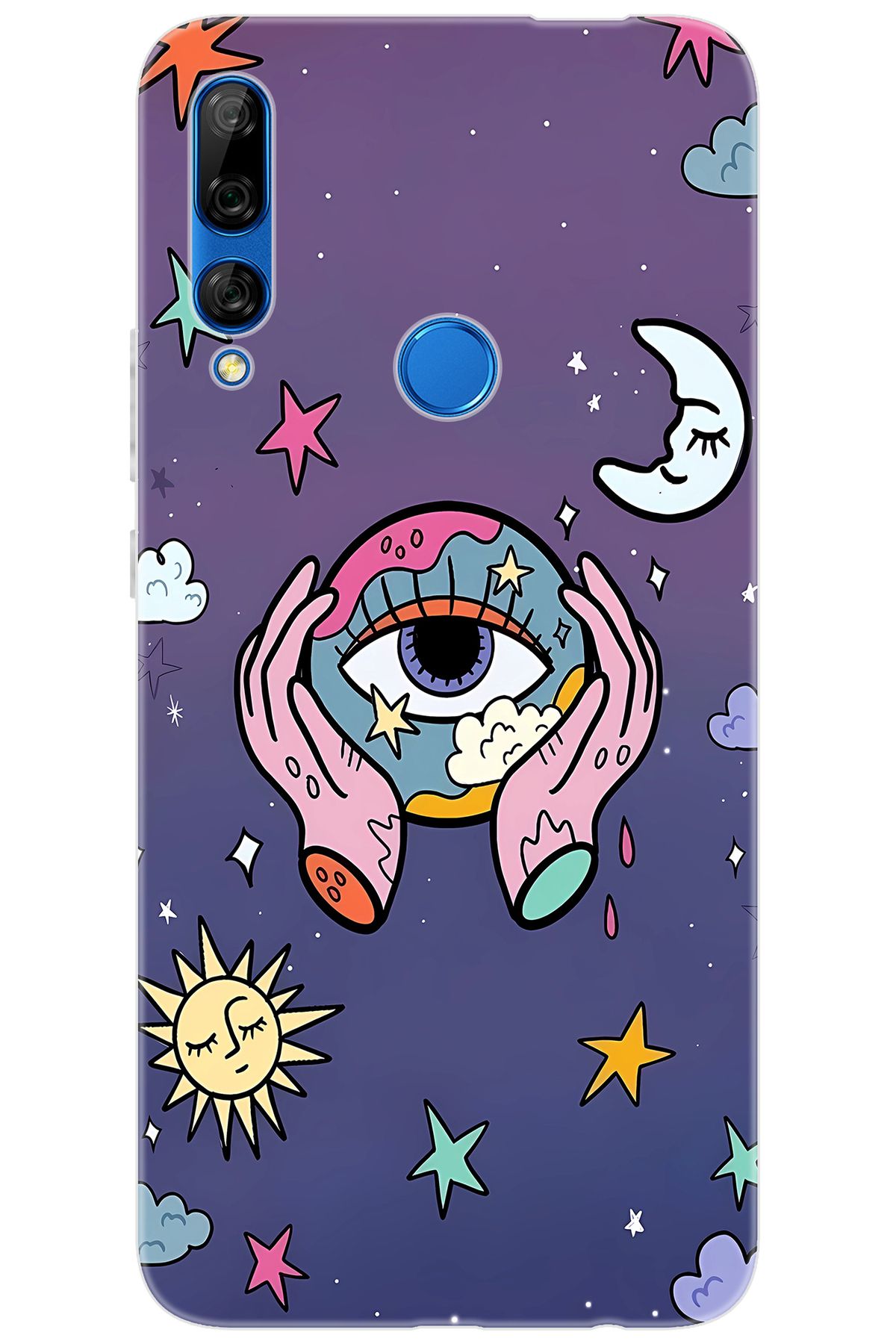 Ceppare Huawei Y9 Prime 2019 (STK-L21) Uyumlu Kılıf Desen Baskı Silikon Dünya Gözü STK:668 CP-auCkmXC