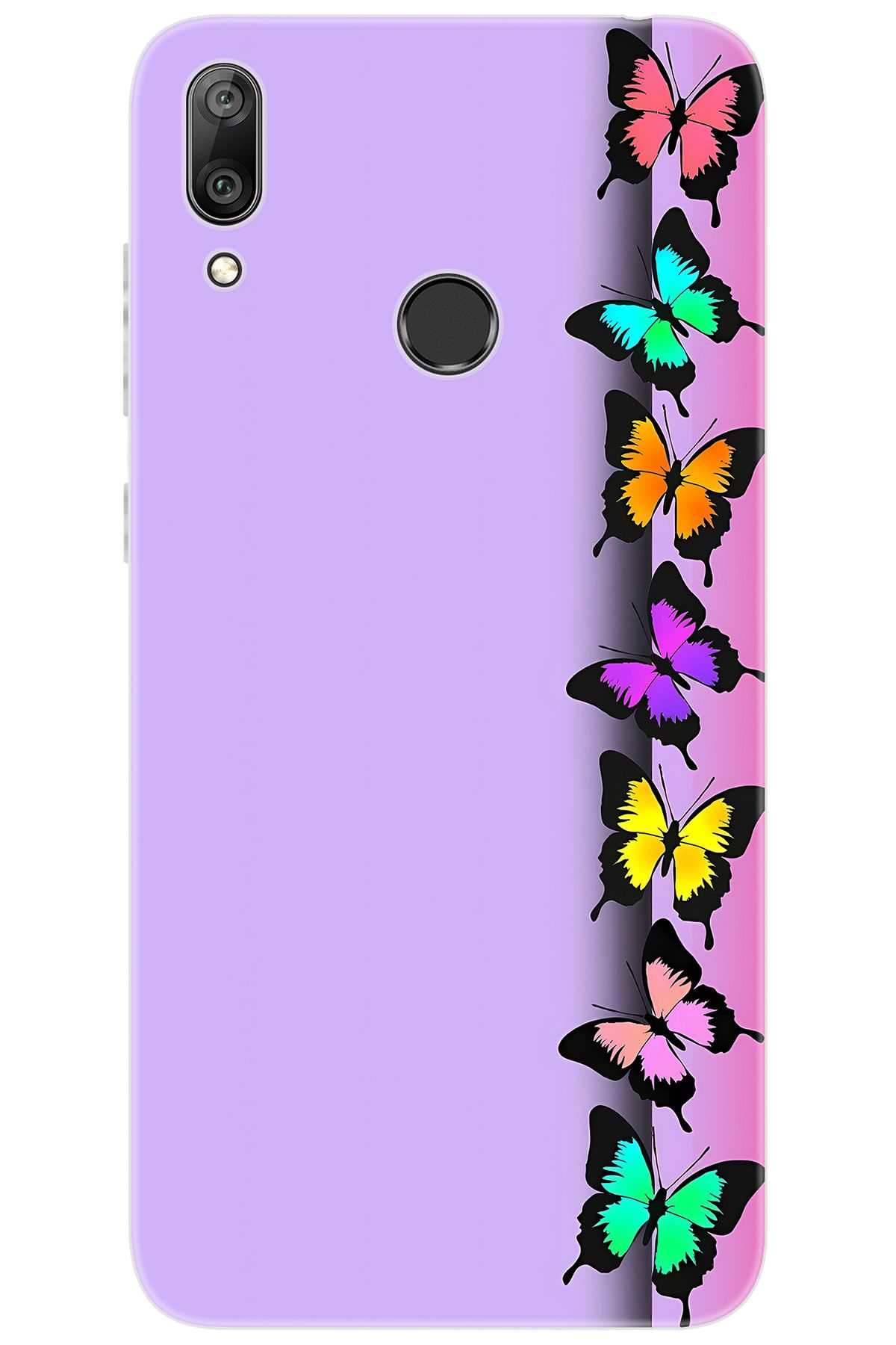 Ceppare Huawei Y7 Prime 2019 (DUB-LX3) Uyumlu Kılıf Desen Baskı Silikon Kelebek STK:671 CP-iSmQAgu