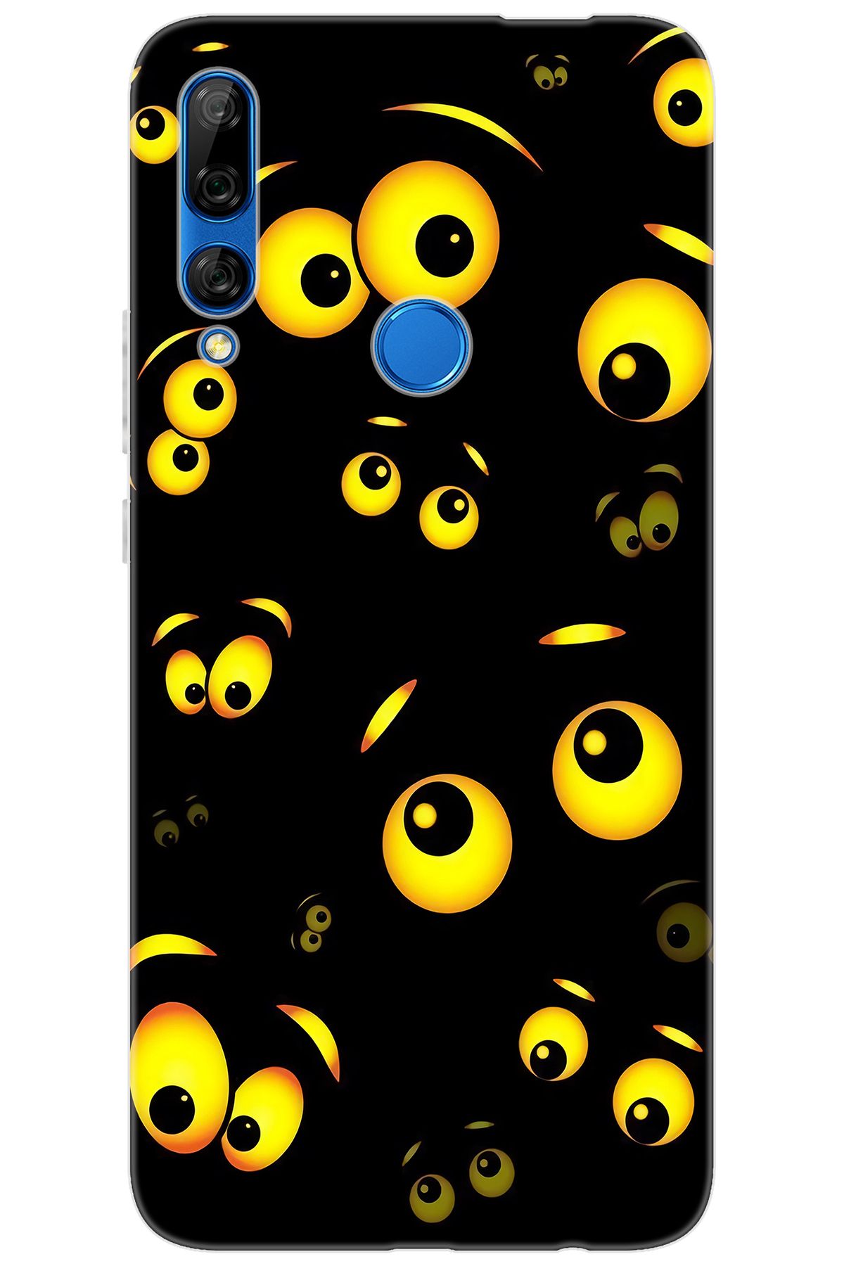 Ceppare Huawei Y9 Prime 2019 (STK-L21) Uyumlu Kılıf Desen Baskı Silikon Emoji Gözler STK:746 CP-4XL5Lmt