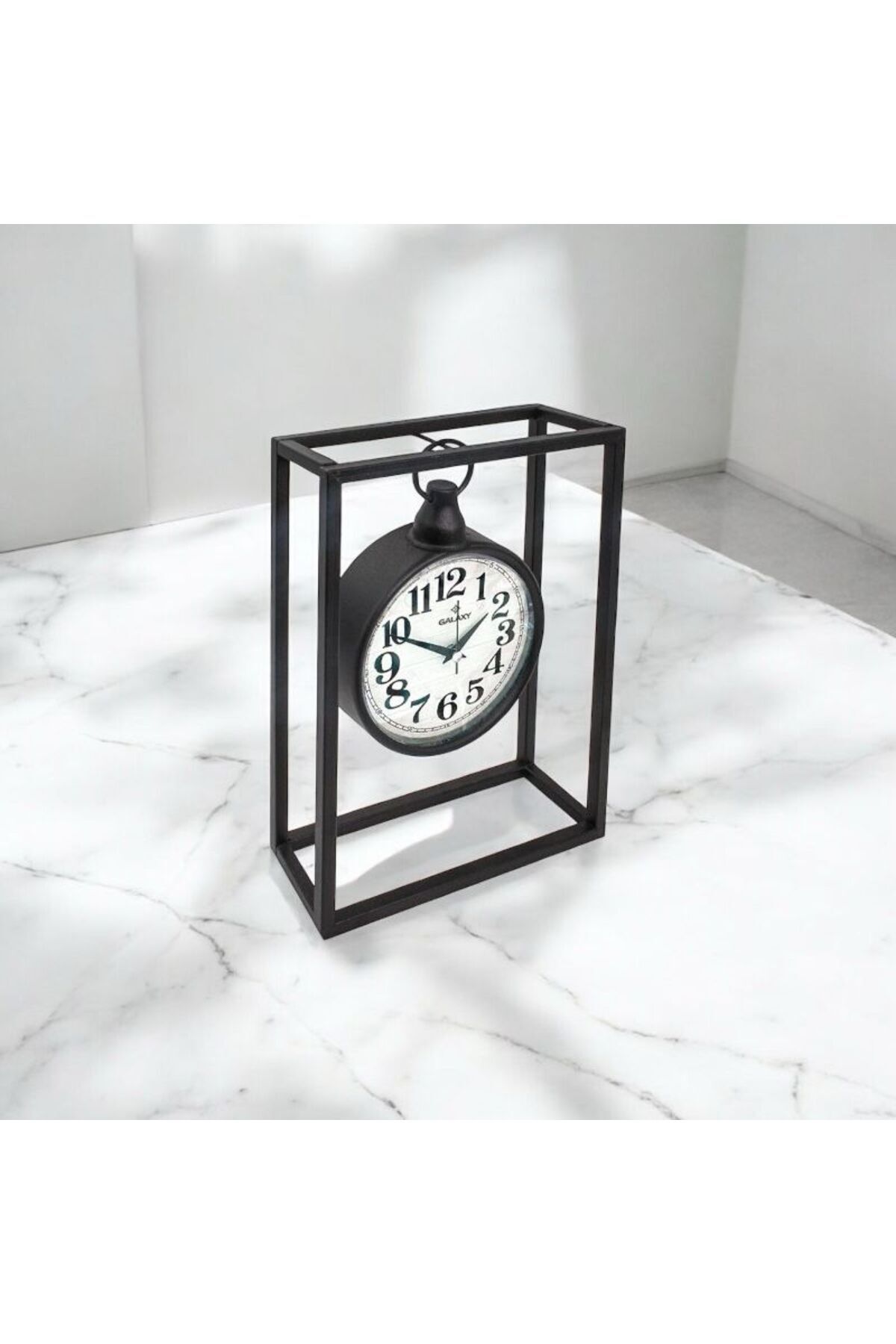 Galaxy SİYAH KARE METAL MASA SAATİ MODERN TASARIM ŞIK DUVAR SAATİ SAATDUKKANDUVAR HOME DAN DEKORATİF SAA
