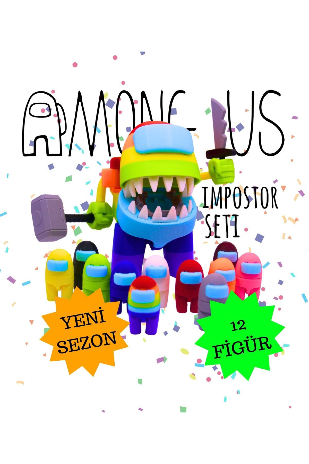 AMONG US Oyuncak Robot Impostor 12 Figürlü Among Us Set Orijinal Detaylar Kaliteli Üretim