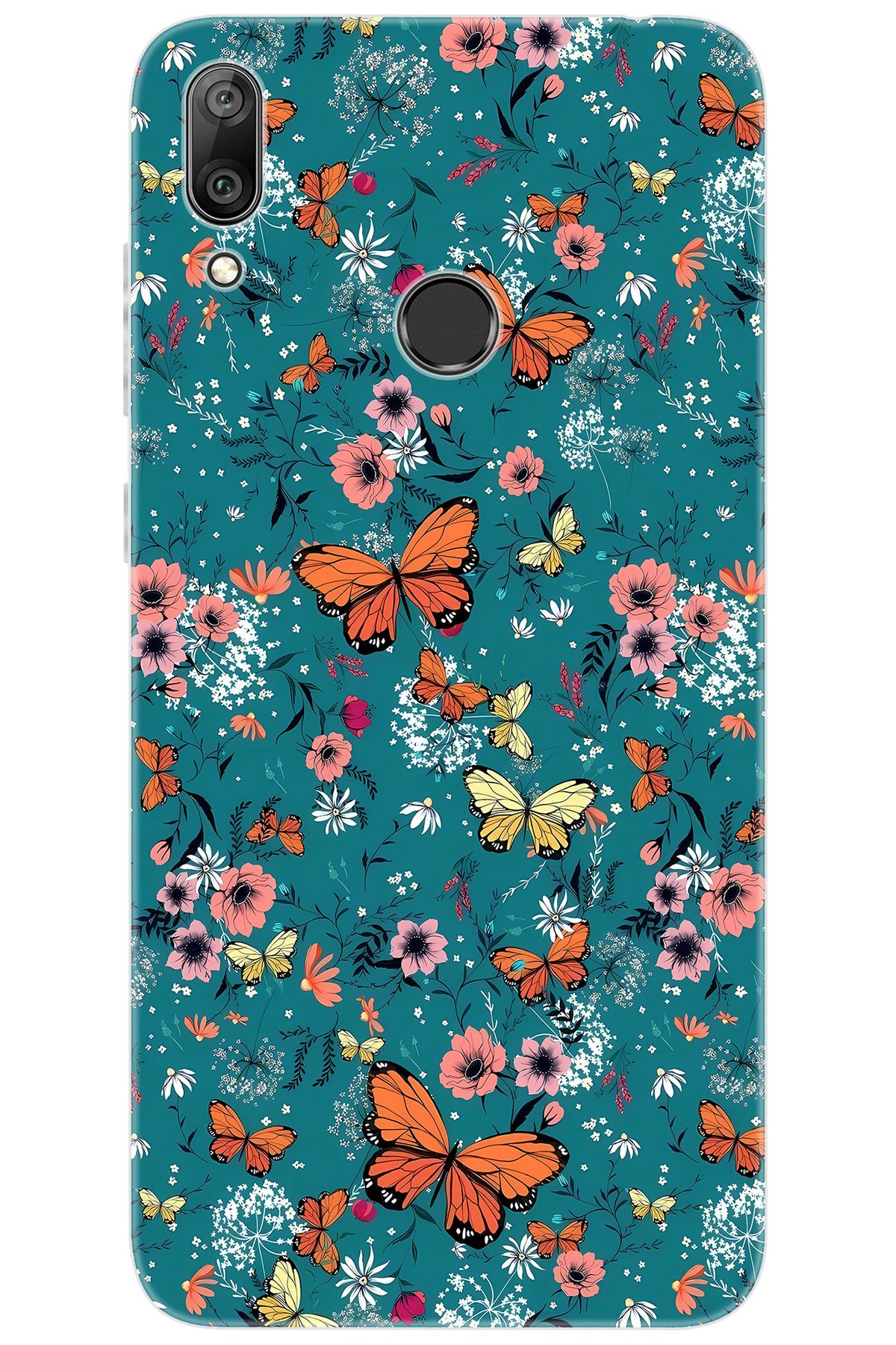 Ceppare Huawei Y7 Prime 2019 (DUB-LX3) Uyumlu Kılıf Desen Baskı Silikon Kelebek STK:680 CP-3I4w2hS
