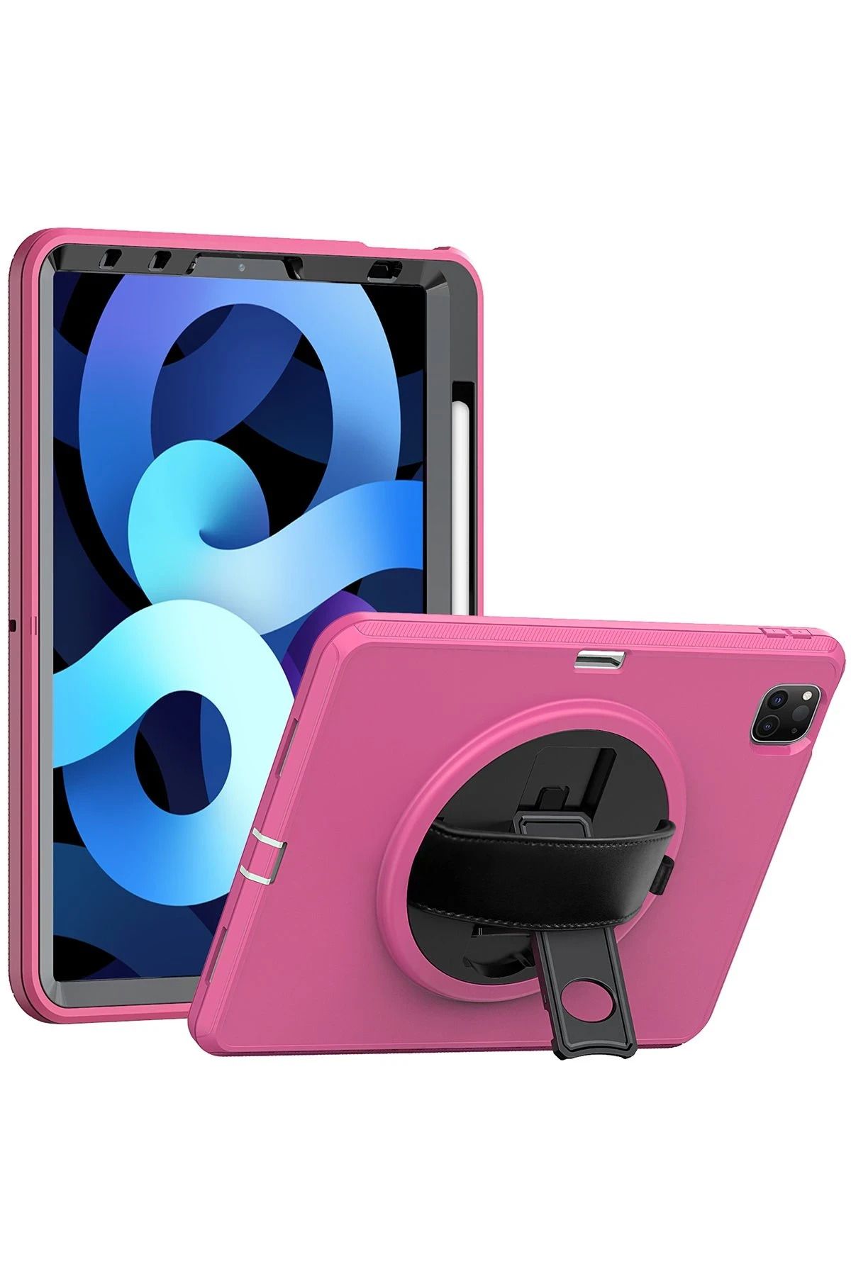 NewFace iPad Pro 11 (2018) Kılıf Hand Strap Tablet Kılıfı - Pembe JOJUA