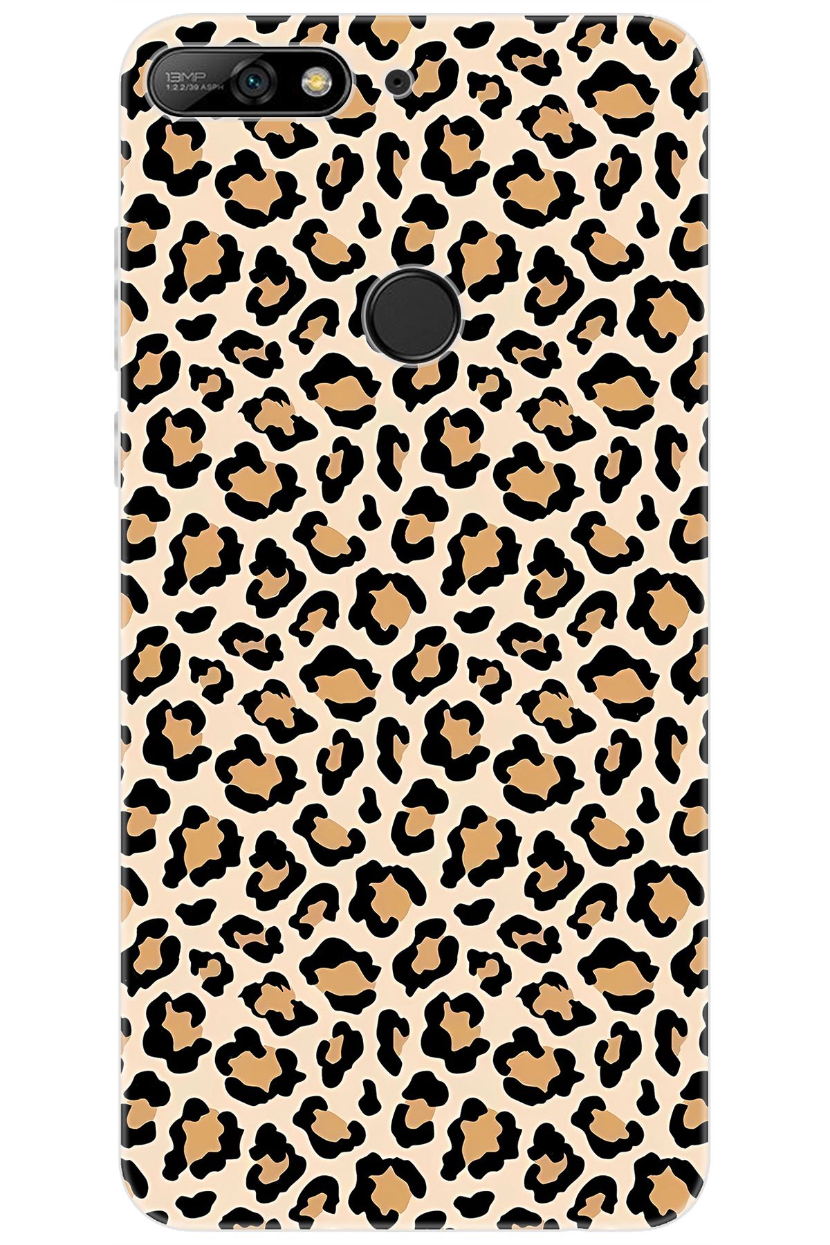 Ceppare Huawei Y7 Prime 2018 (LDN-L21) Uyumlu Kılıf Desen Baskı Silikon Leopar Desen STK:743 CP-VmXR92s