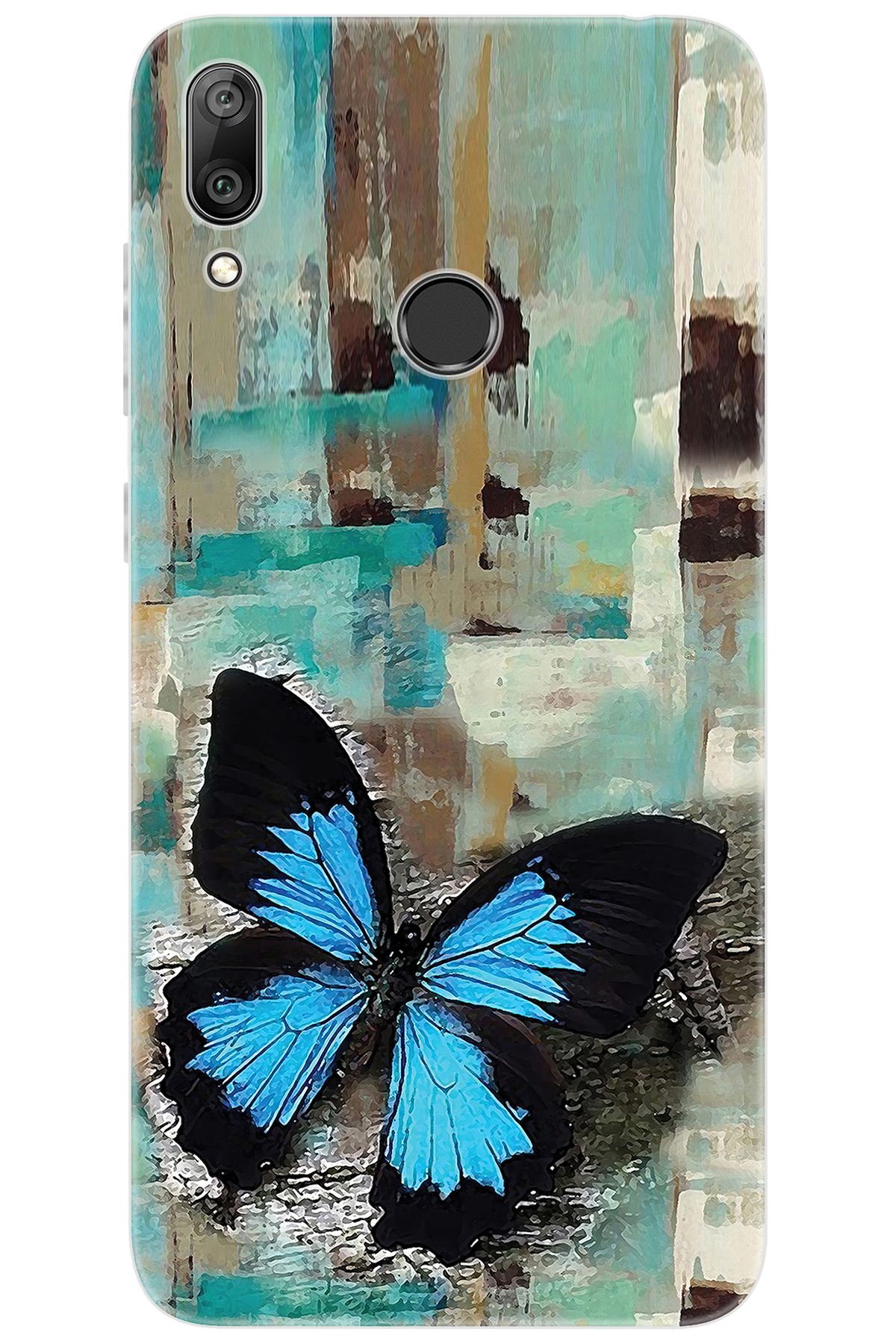 Ceppare Huawei Y7 Prime 2019 (DUB-LX3) Uyumlu Kılıf Desen Baskı Silikon Kelebek Resim STK:549 CP-Rph7H4Y