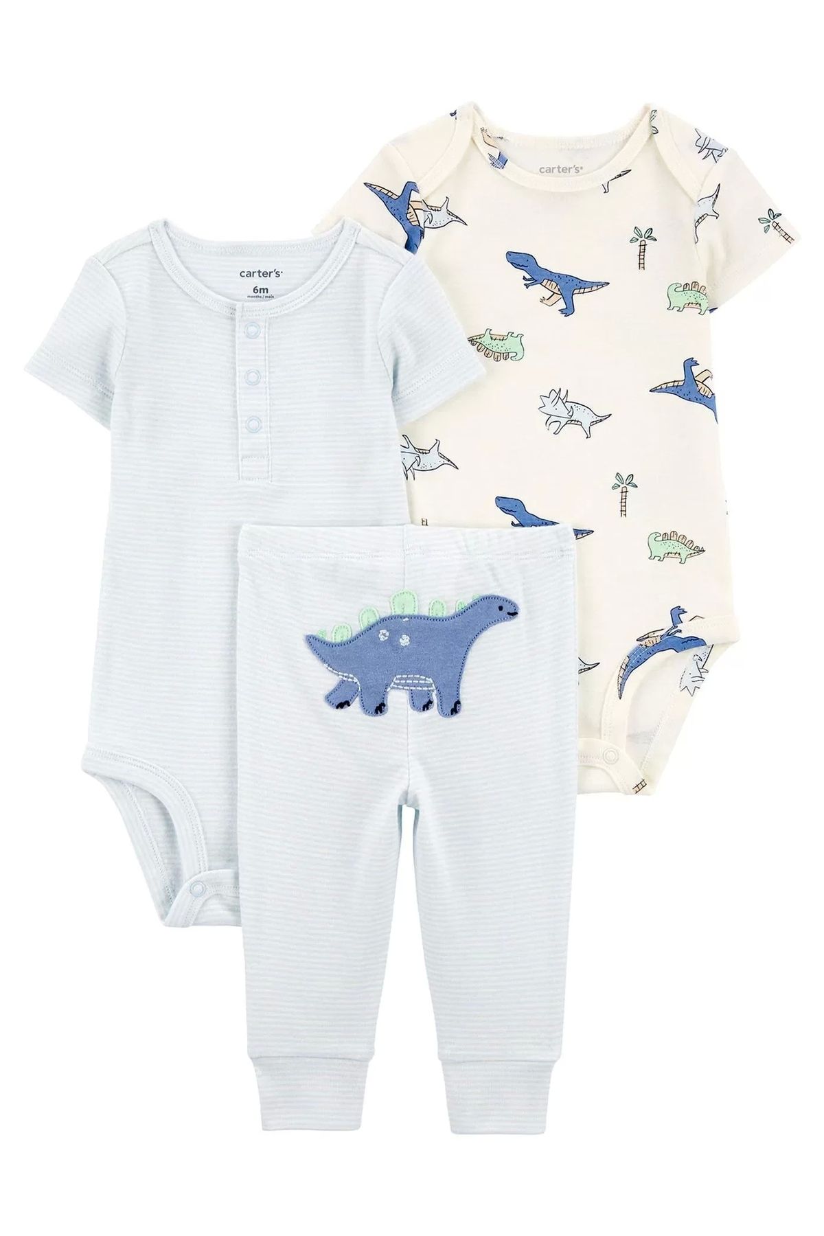 Kaplan Erkek Bebek Body Pantolon Set 3'lü Paket Renkli