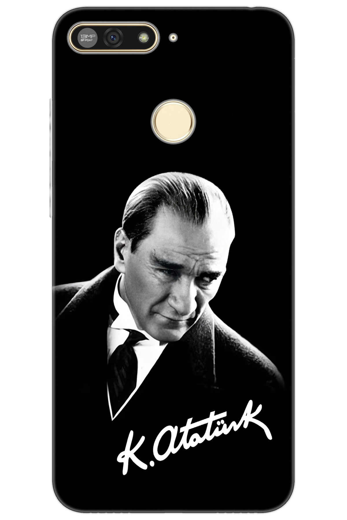 Huawei Y6 Prime 2018 (ATU-L31/L42) Compatible Case Pattern Silicone Mustafa Kemal Ataturk S390 CP-CrXJ9Qk