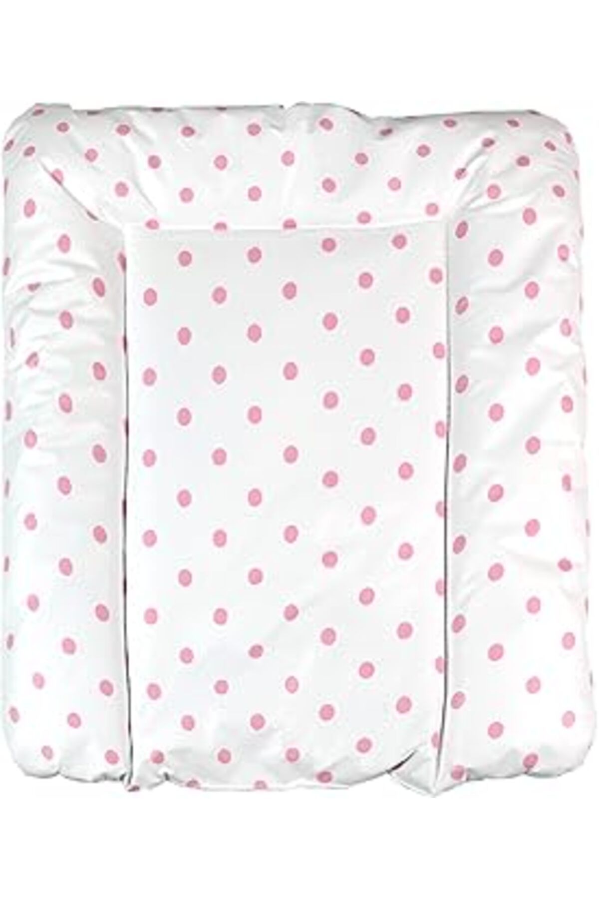 Mu Art Ahşap Baby'ness Elyaf Dolgulu Pvc Bebek Bezleri Minderi, Sıvı Geçirmez, Leke Tutmaz, Puantiyeli, Pembe, 5