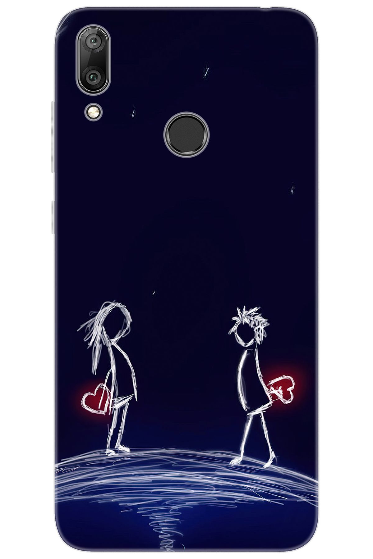 Ceppare Huawei Y7 Prime 2019 (DUB-LX3) Uyumlu Kılıf Desen Baskı Silikon Aşk Tasarım STK:306 CP-jybf6Vv
