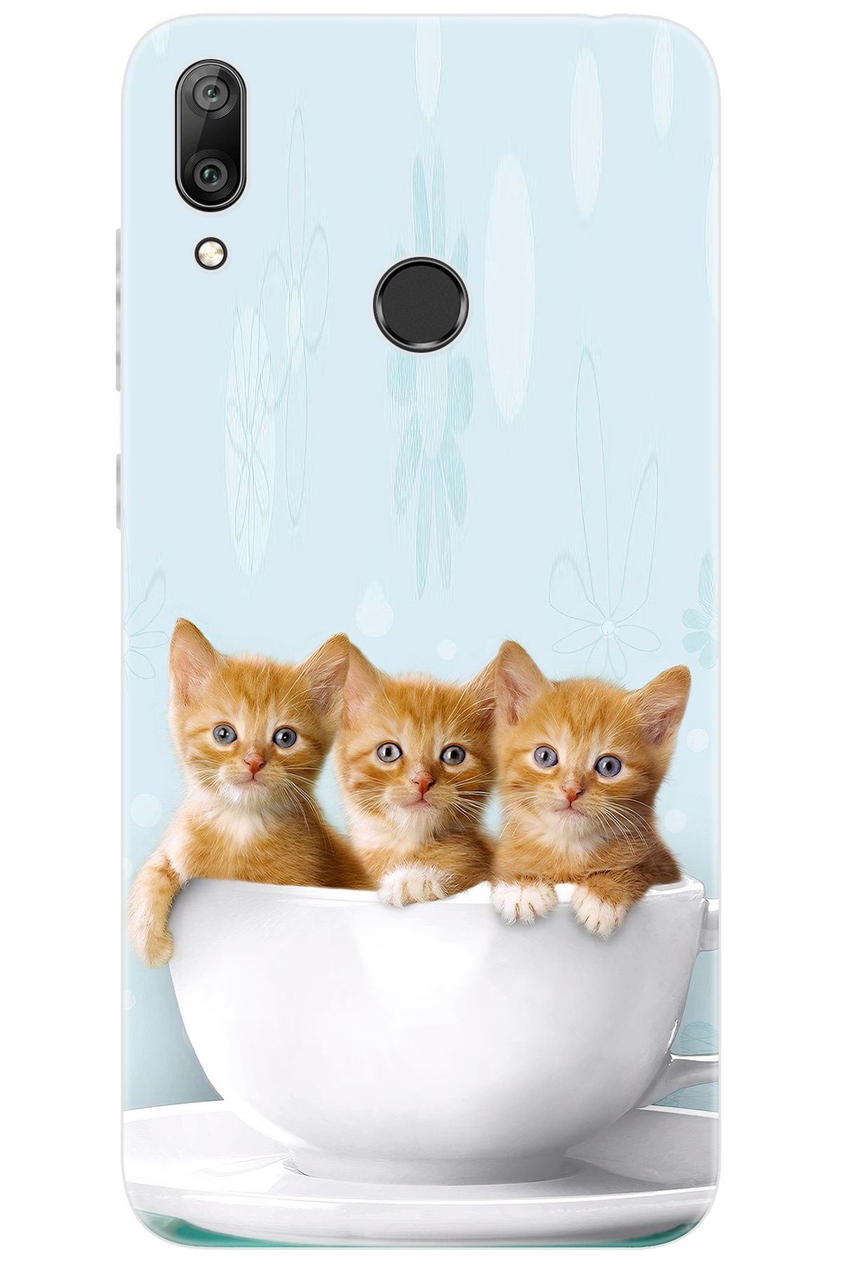 Ceppare Huawei Y7 Prime 2019 (DUB-LX3) Uyumlu Kılıf Desen Baskı Silikon Yavru Kediler STK:194 CP-i3lgtxb