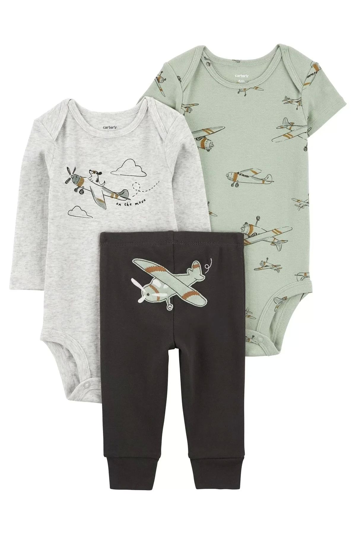 Kaplan Erkek Bebek Body Pantolon Set 3'lü Paket Renkli
