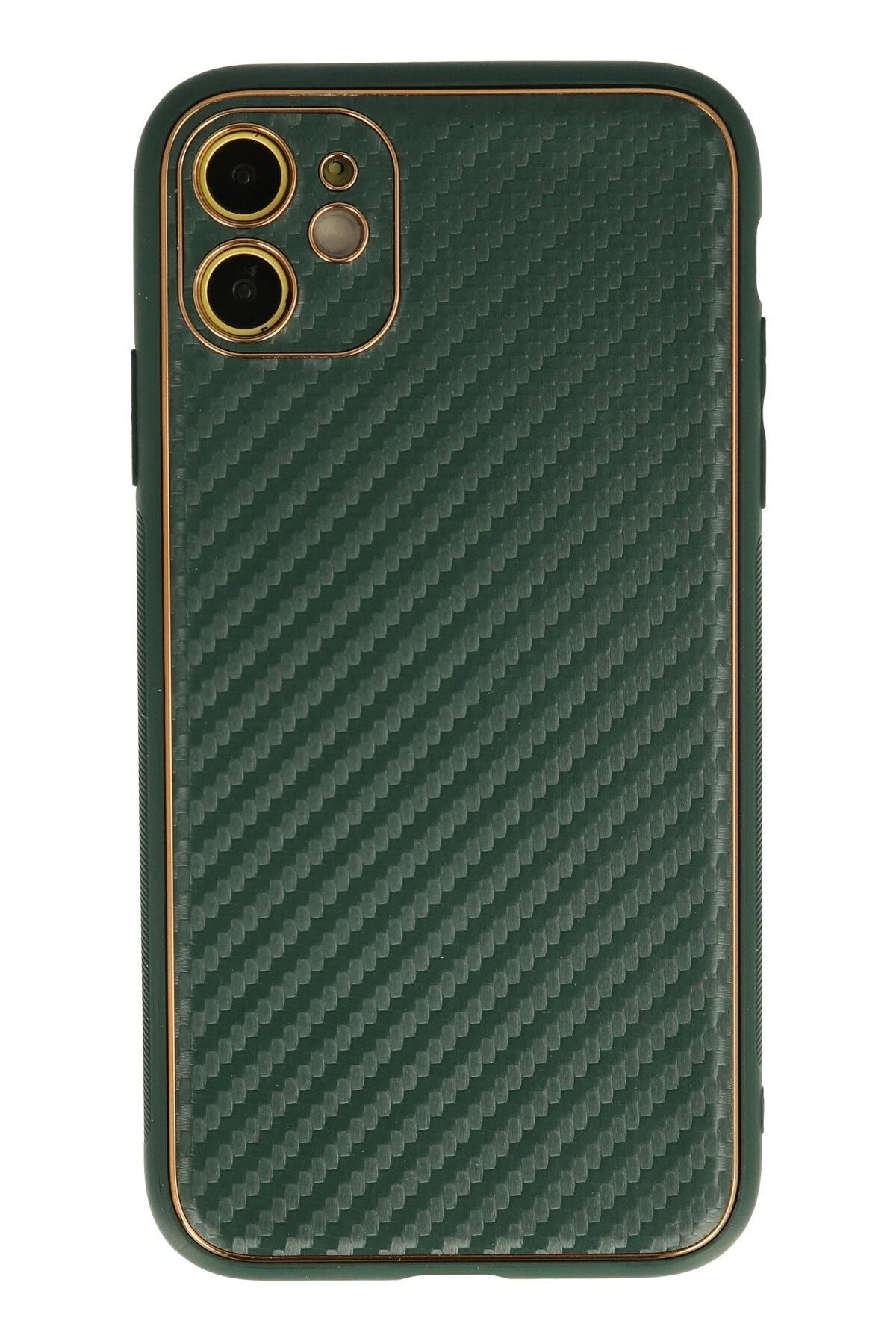 NewFace iPhone 12 Kılıf Coco Karbon Silikon - Yeşil DPMAH