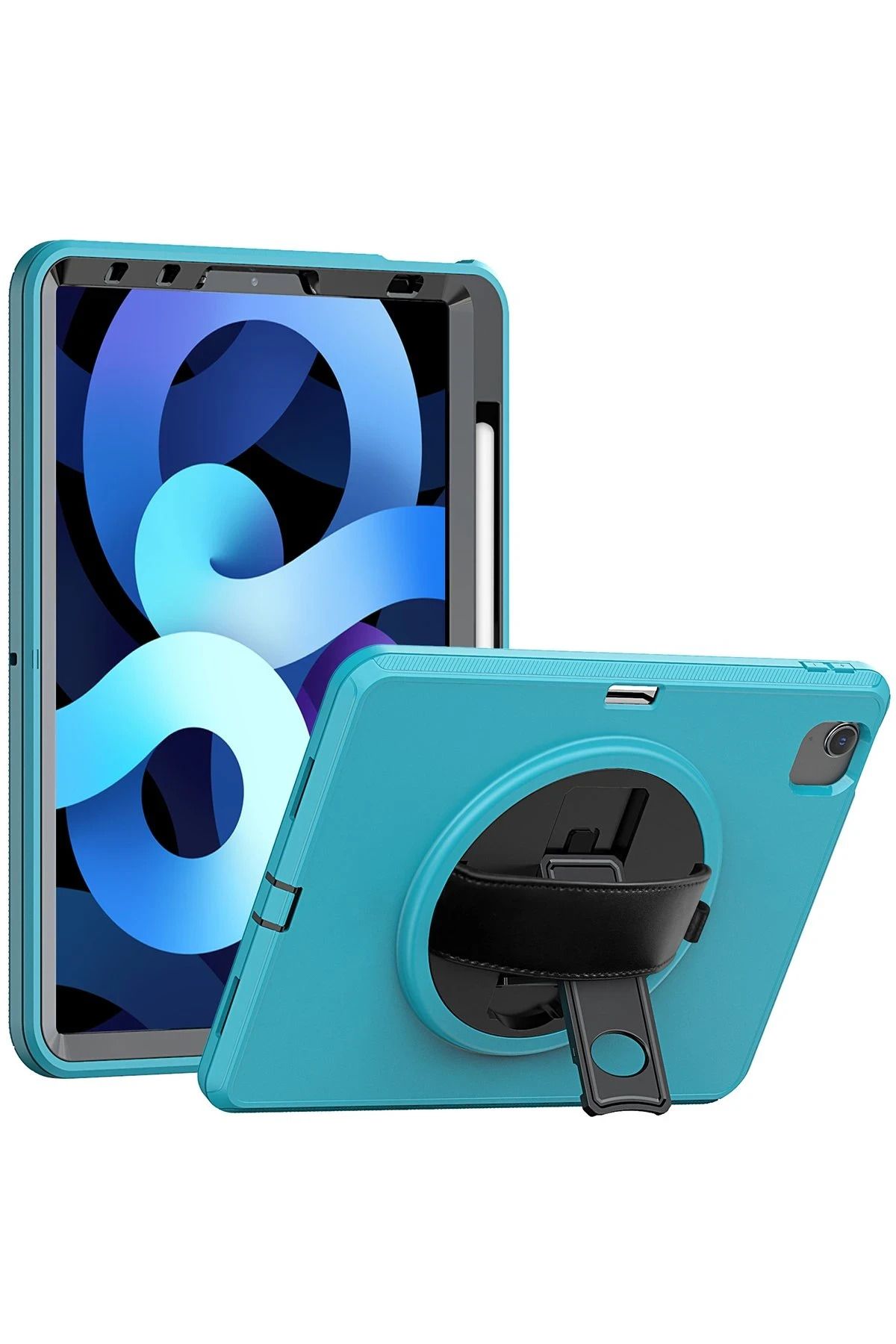NewFace iPad 2022 10.9 (10.nesil) Kılıf Hand Strap Tablet Kılıfı - Turkuaz JOJUA