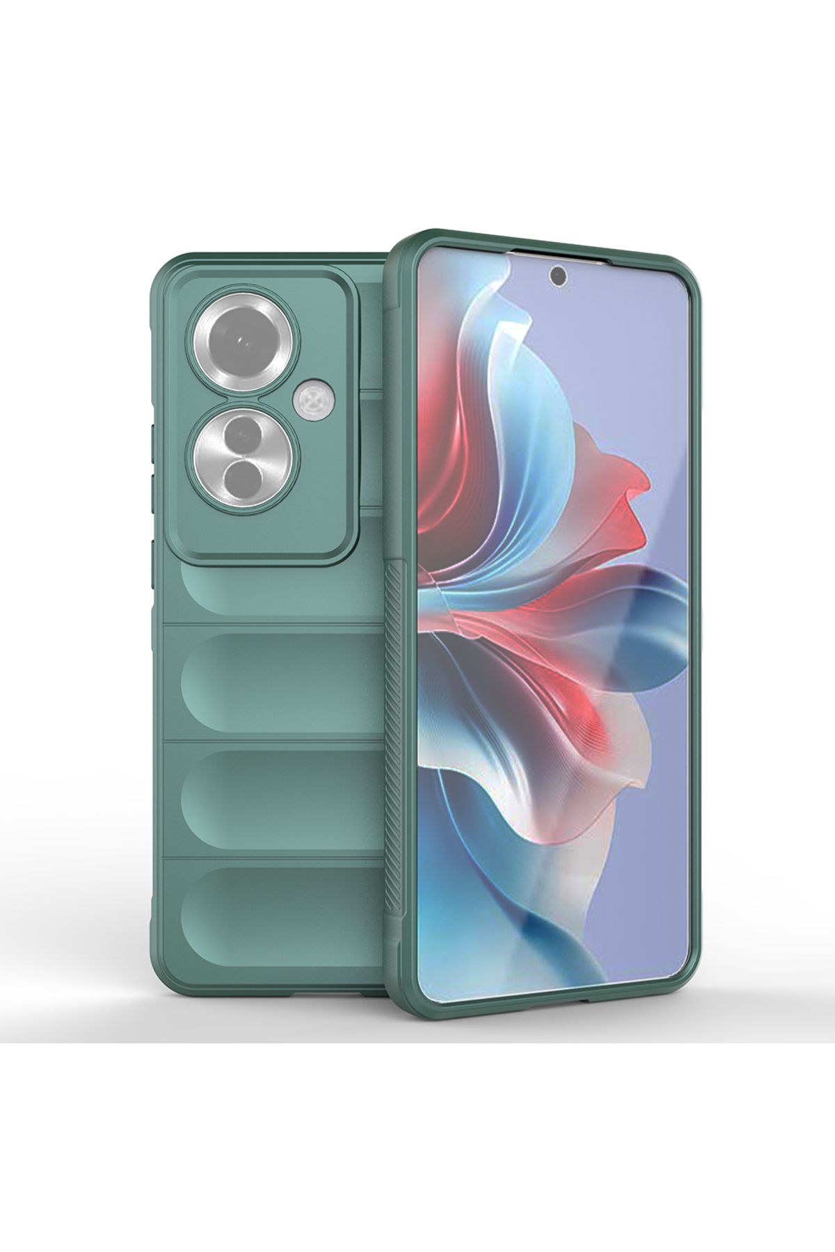 Apsuwa Oppo Reno 11F uyumlu Kılıf Etnik Optimum Silikon Yeşil