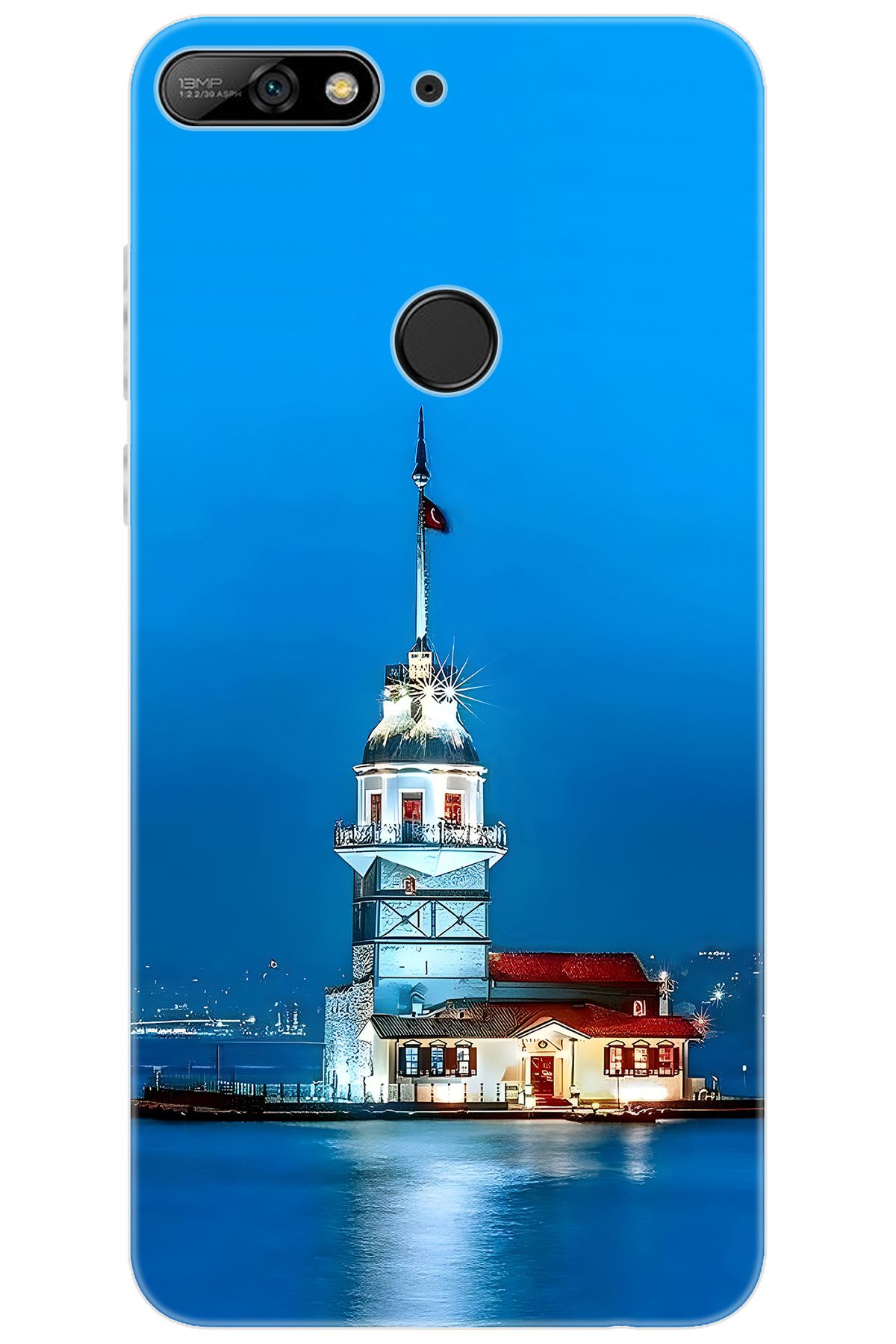 Ceppare Huawei Y7 Prime 2018 (LDN-L21) Uyumlu Kılıf Desen Baskı Silikon Kız Kulesi STK:617 CP-RBIRapu