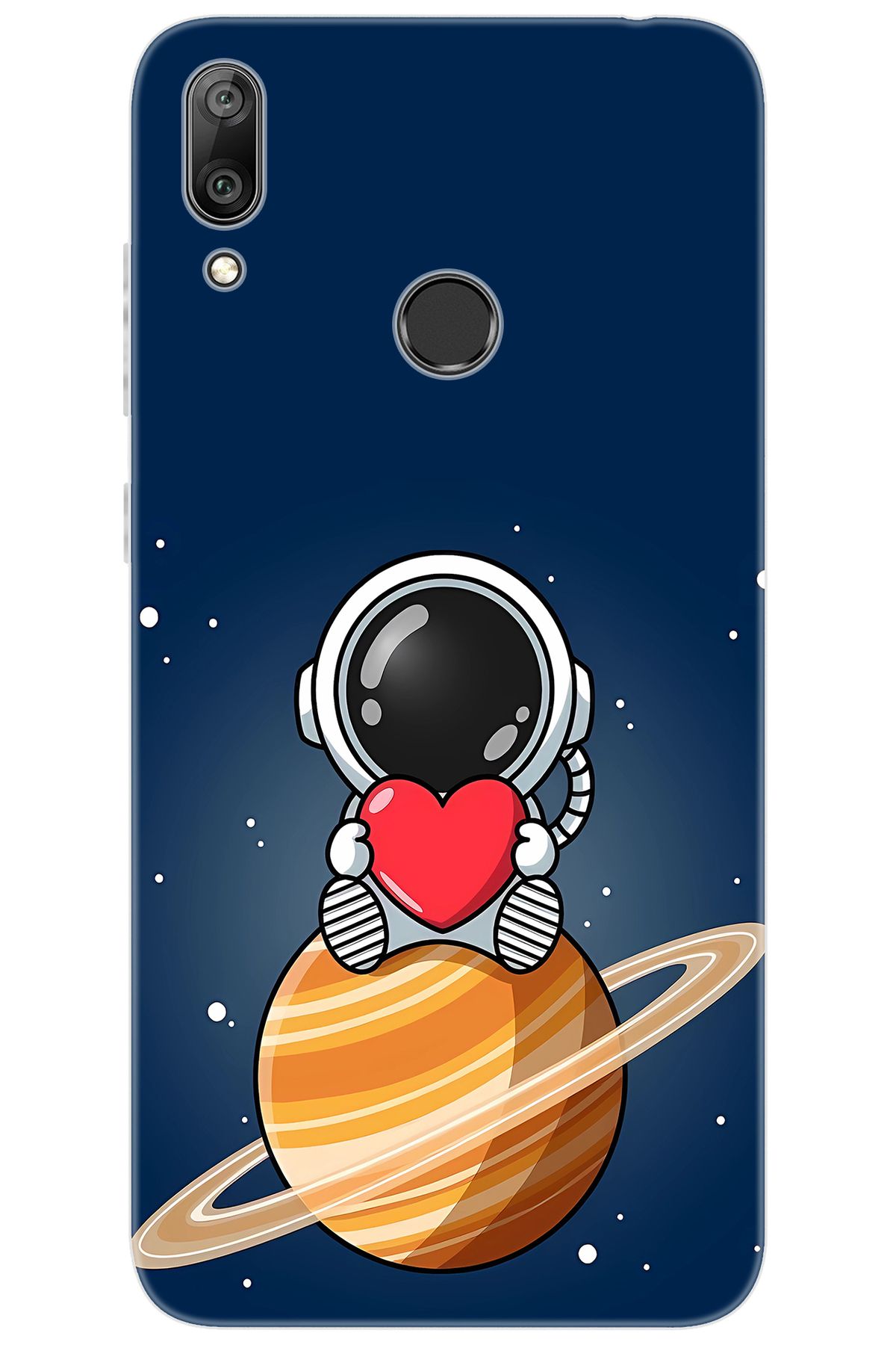 Ceppare Huawei Y7 Prime 2019 (DUB-LX3) Uyumlu Kılıf Desen Baskı Silikon Astronot STK:697 CP-IrKL7MJ
