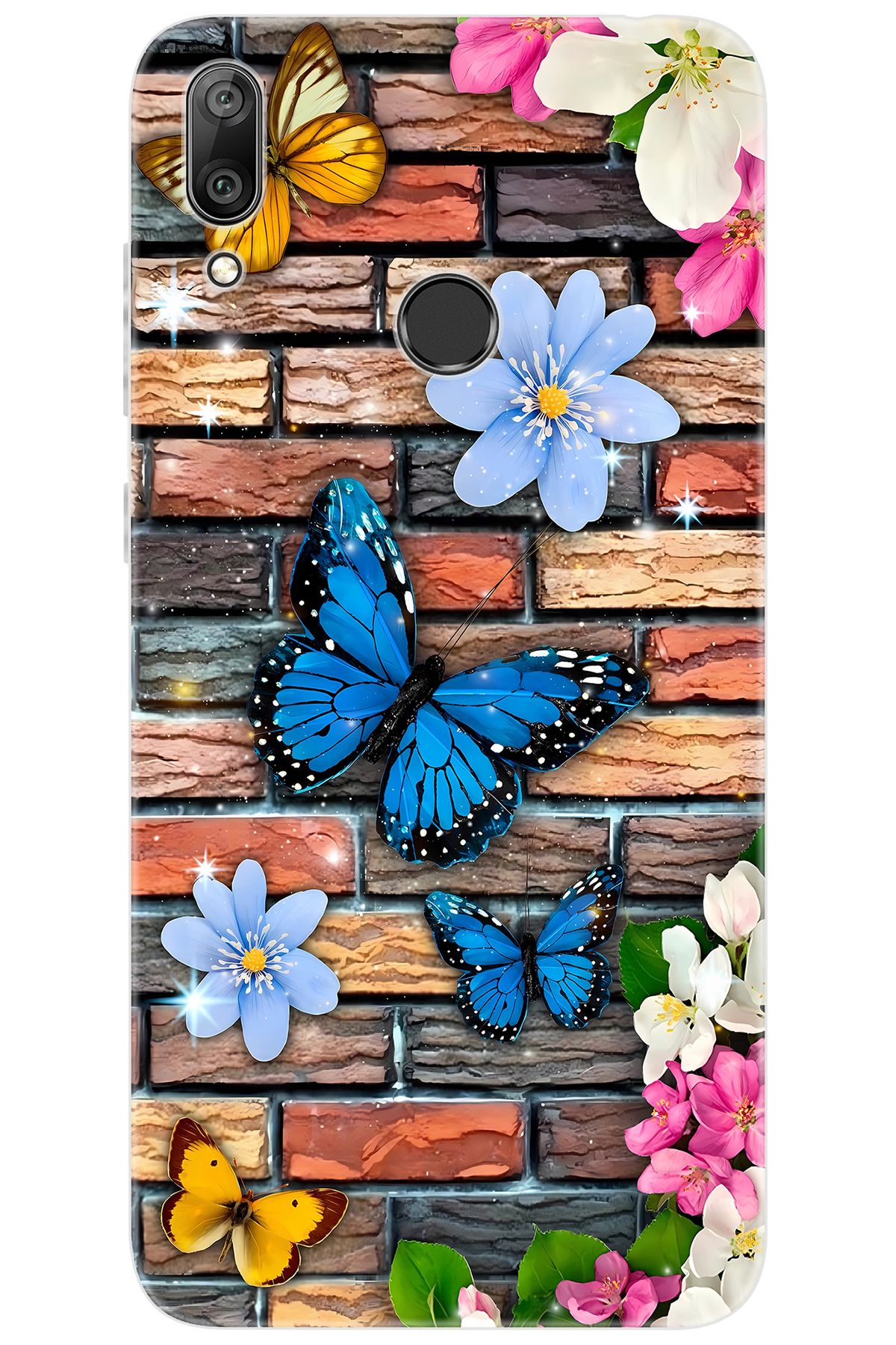 Ceppare Huawei Y7 Prime 2019 (DUB-LX3) Uyumlu Kılıf Desen Baskı Silikon Kelebek STK:672 CP-Ea0MMO4