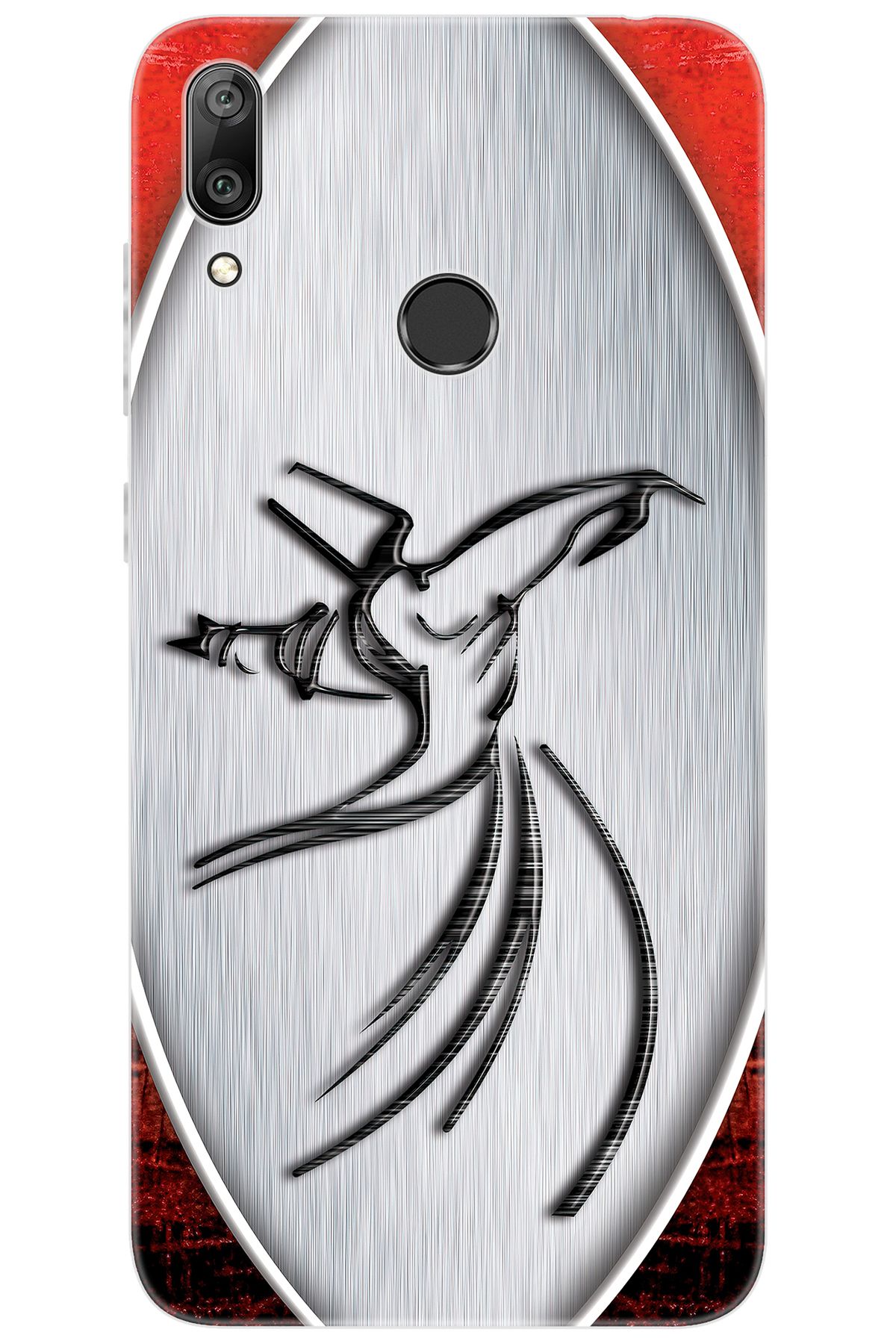 Ceppare Huawei Y7 Prime 2019 (DUB-LX3) Uyumlu Kılıf Desenli Silikon Semazen Tasarım STK:443 CP-Cy0rafP