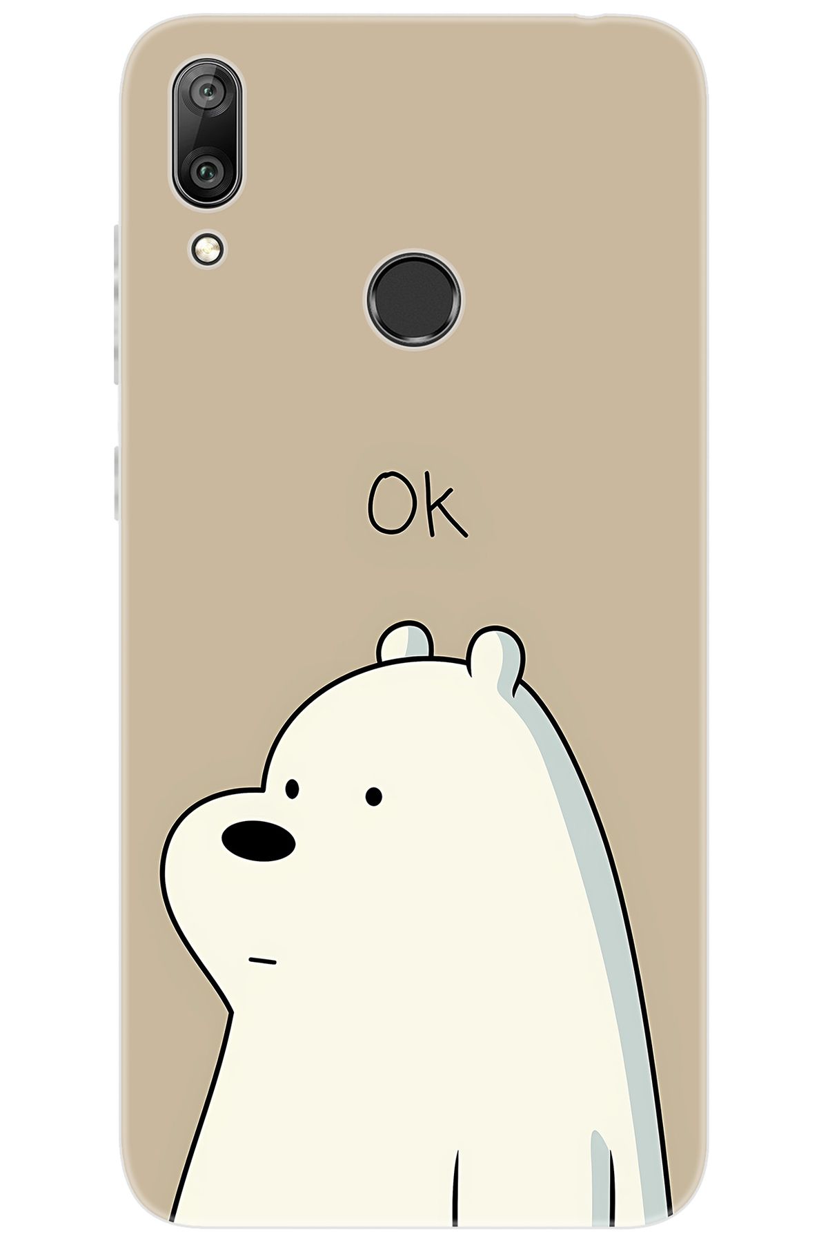 Ceppare Huawei Y7 Prime 2019 (DUB-LX3) Uyumlu Kılıf Desen Baskı Silikon Panda OK STK:641 CP-XDkIpP1