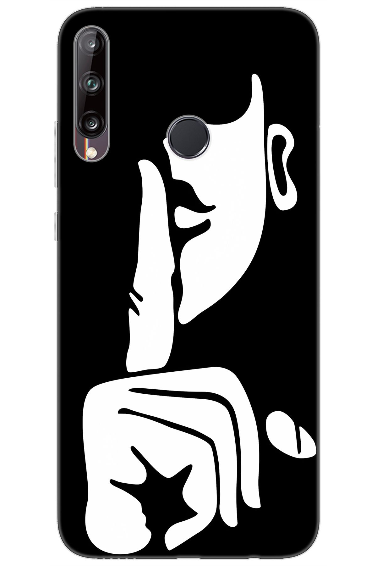 Ceppare Huawei Y7P (ART-L29) Uyumlu Kılıf Desenli Silikon Siyah Beyaz Sessizlik STK:653 CP-sFVY4Ue