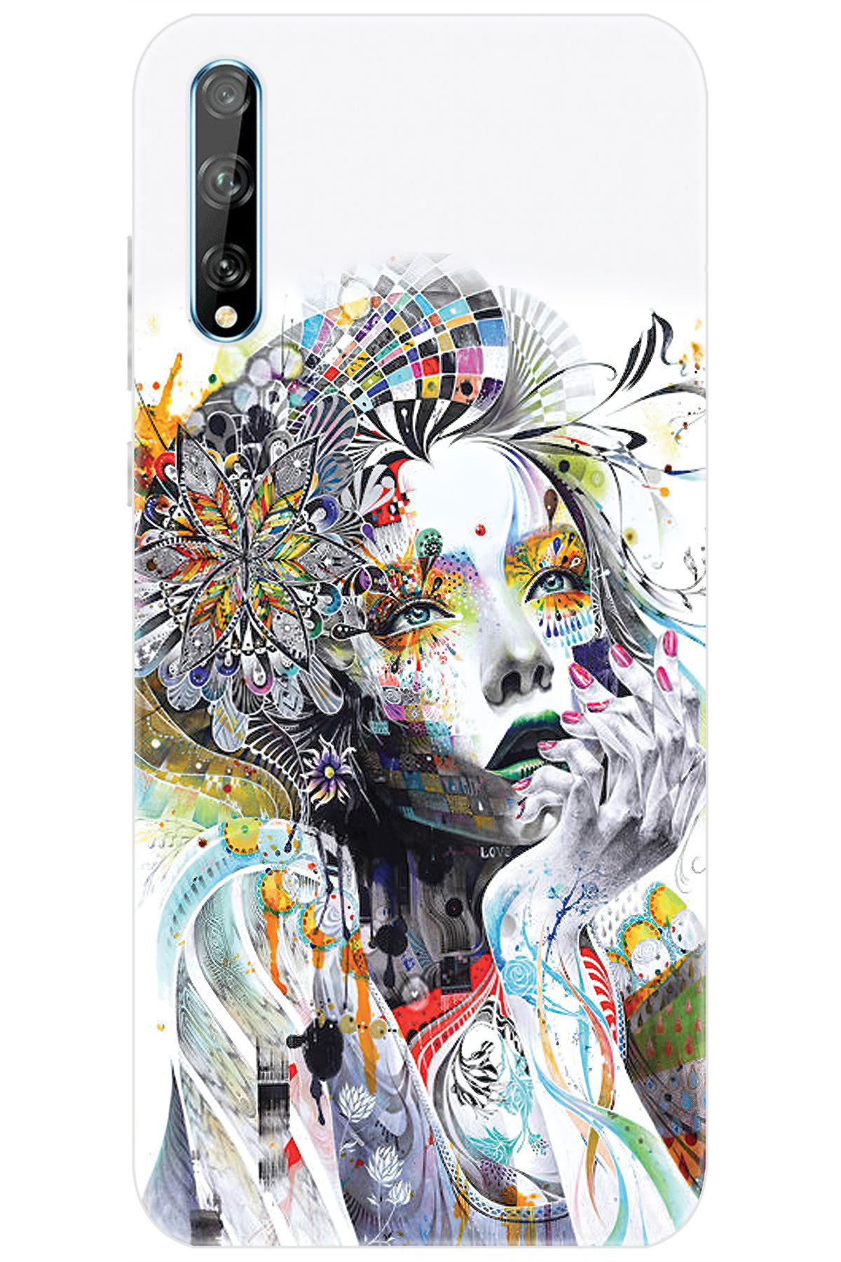 Ceppare Huawei Y8P (AQM-LX1) Uyumlu Kılıf Desen Baskılı Silikon Düşünen Kız STK:574 CP-UUzK8v9