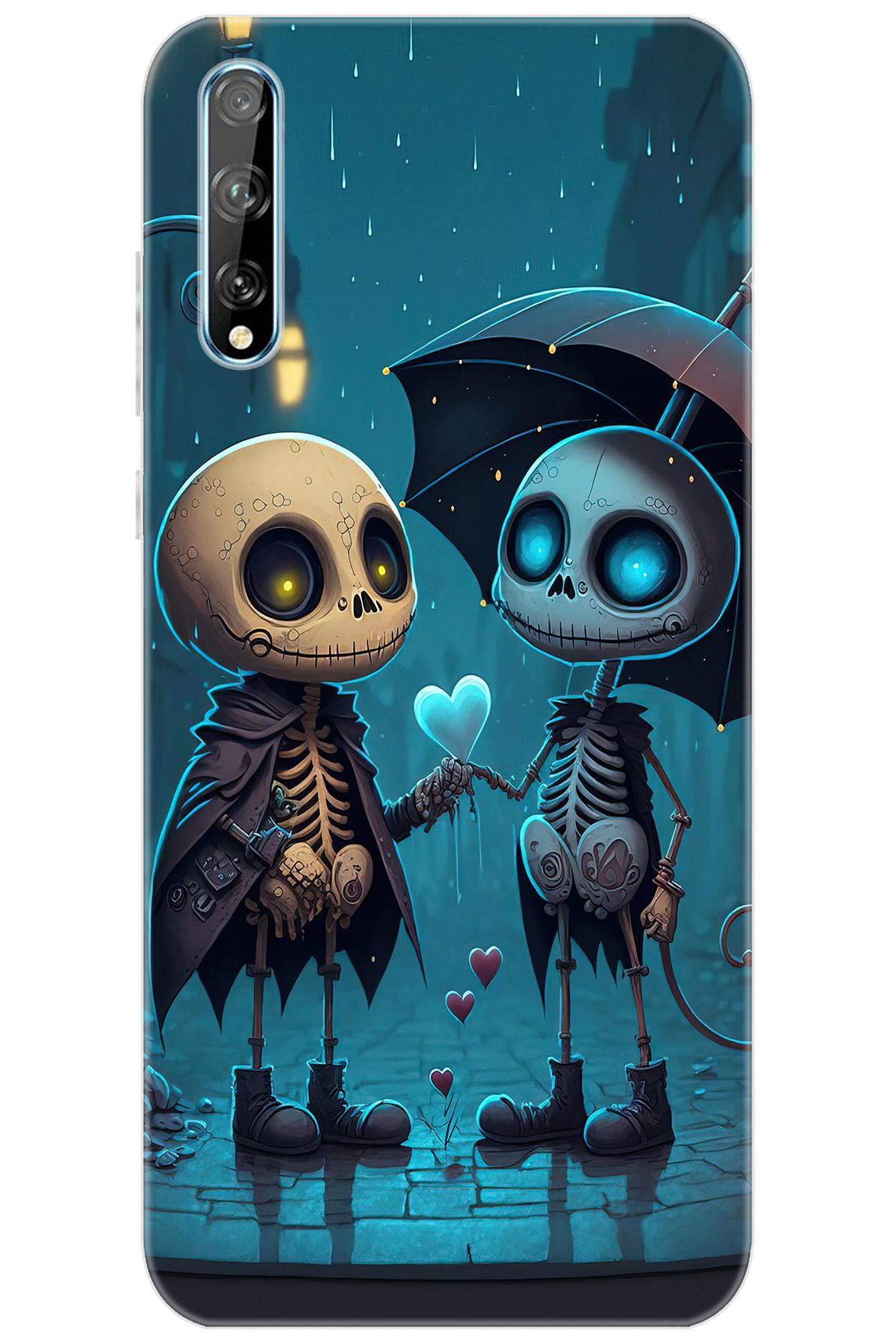 Ceppare Huawei Y8P (AQM-LX1) Uyumlu Kılıf Desen Baskılı Silikon Aşık İskeletler STK:733 CP-AkjUaKm