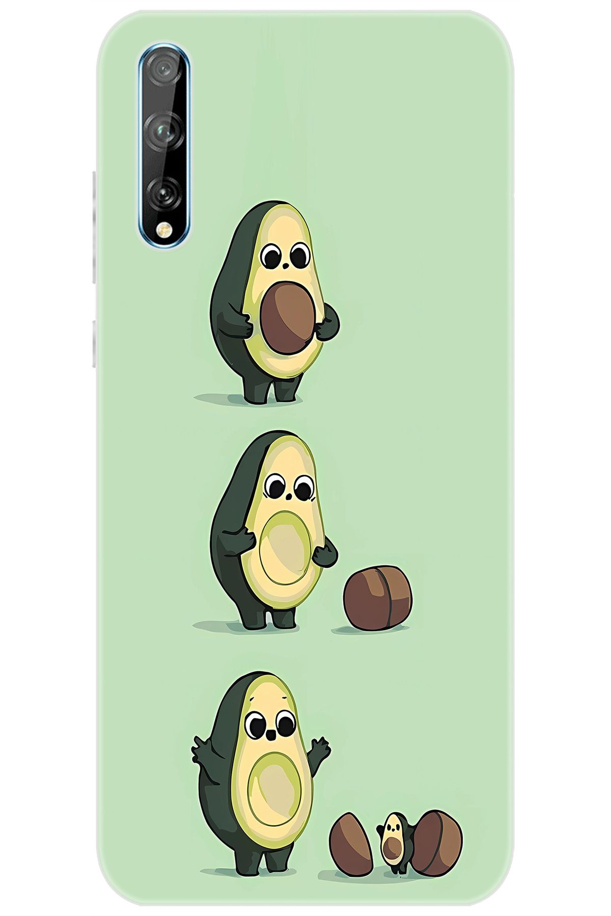 Ceppare Huawei Y8P (AQM-LX1) Uyumlu Kılıf Desen Baskılı Silikon Avakado STK:618 CP-MzAyGNV